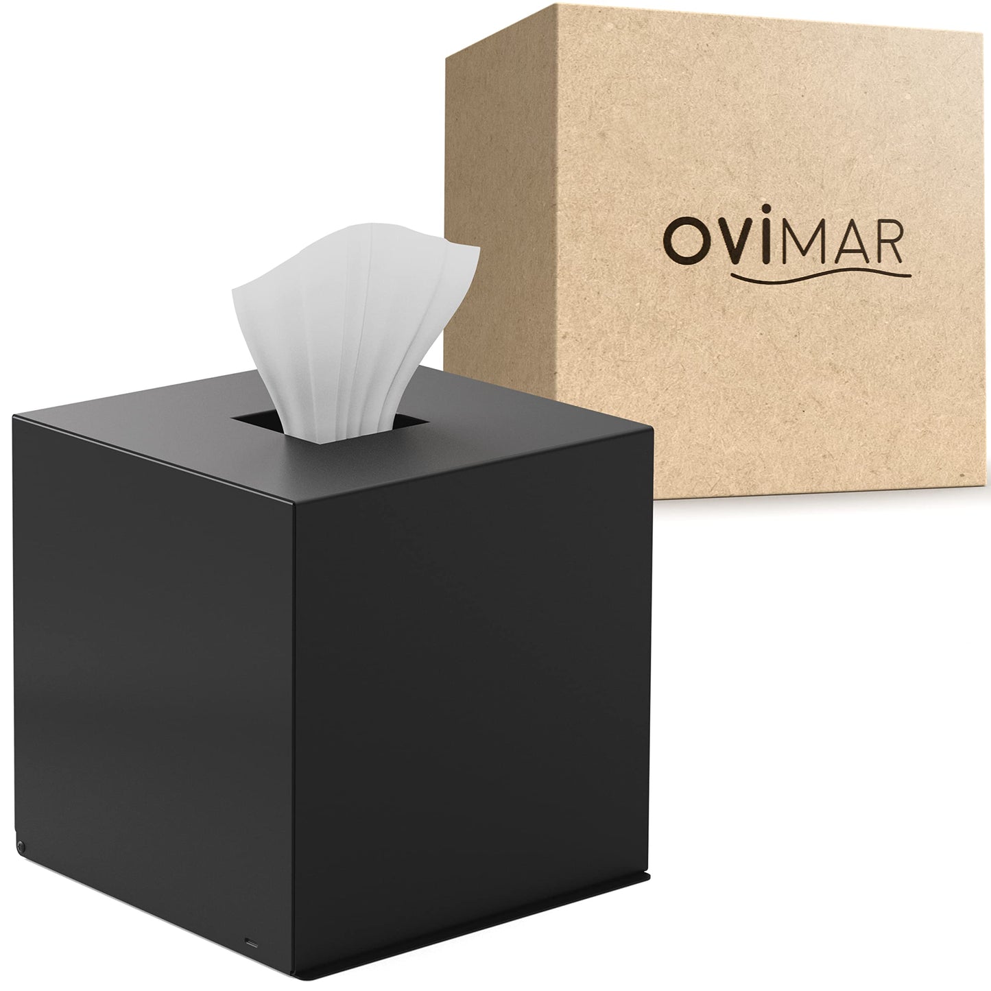 Quadratische Kosmetiktücher-Box, Schwarz