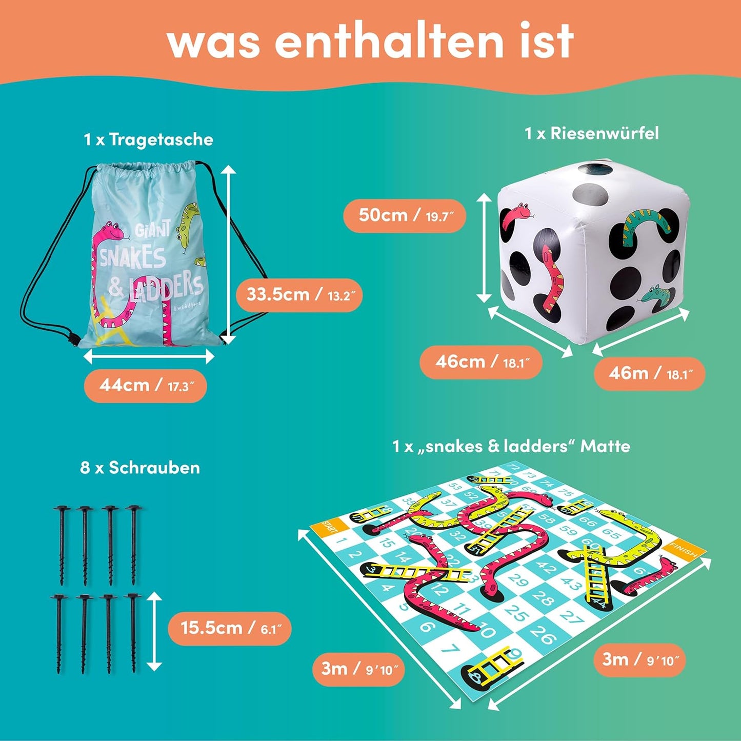 Leiterspiel Giant Snakes and Ladders