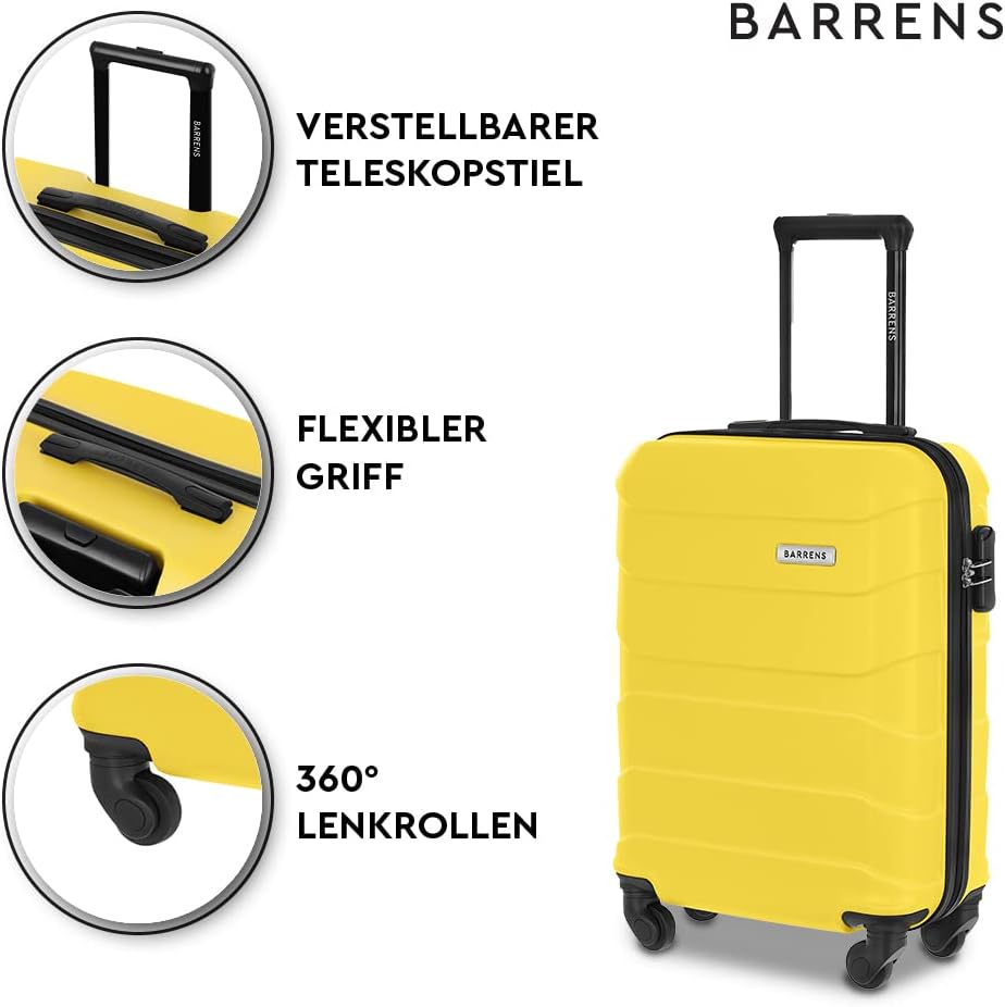 Reisekoffer mit Zahlenschloss, mittel - L / Gelb