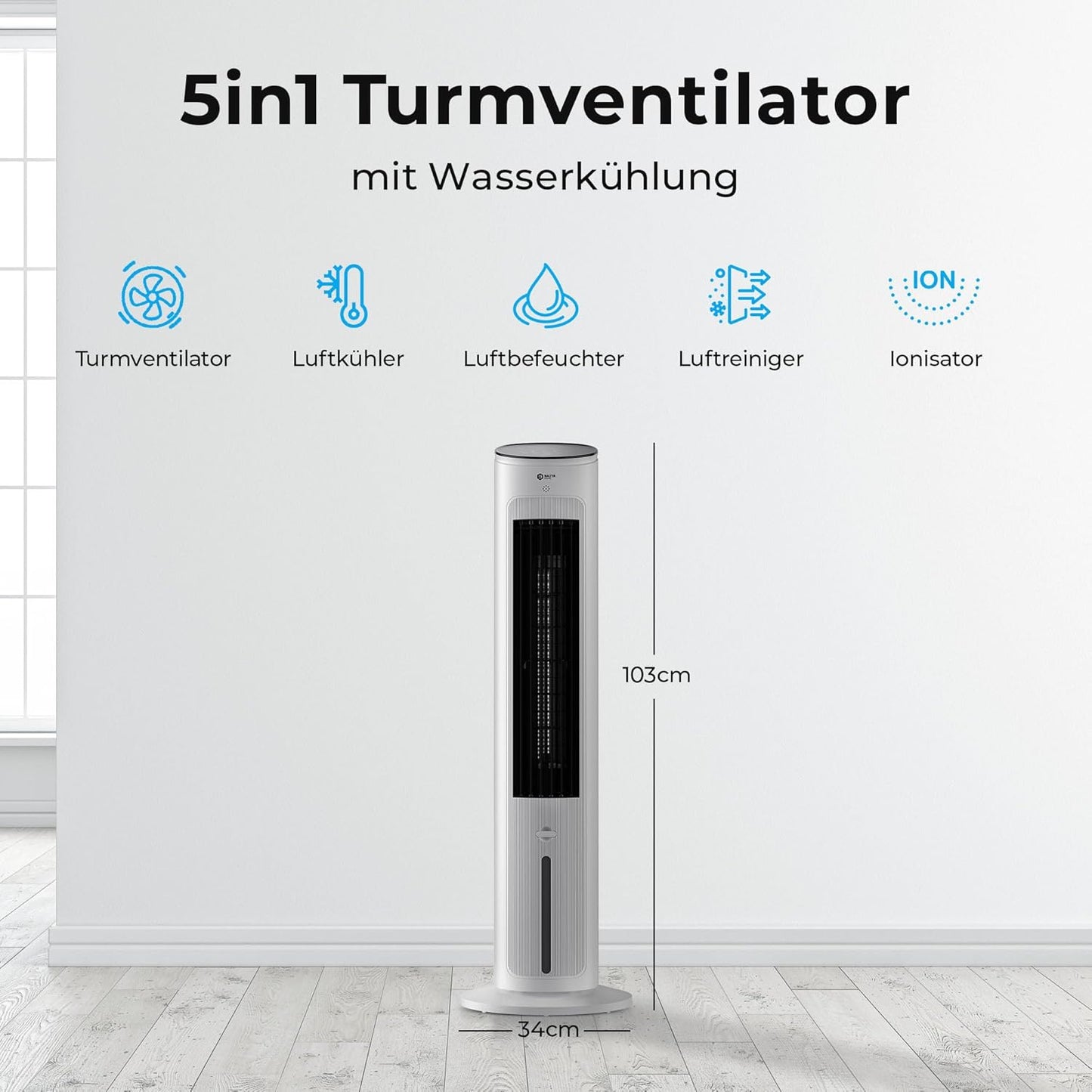 Turmventilator VT-09 mit Ionisator, Mit Ionisator