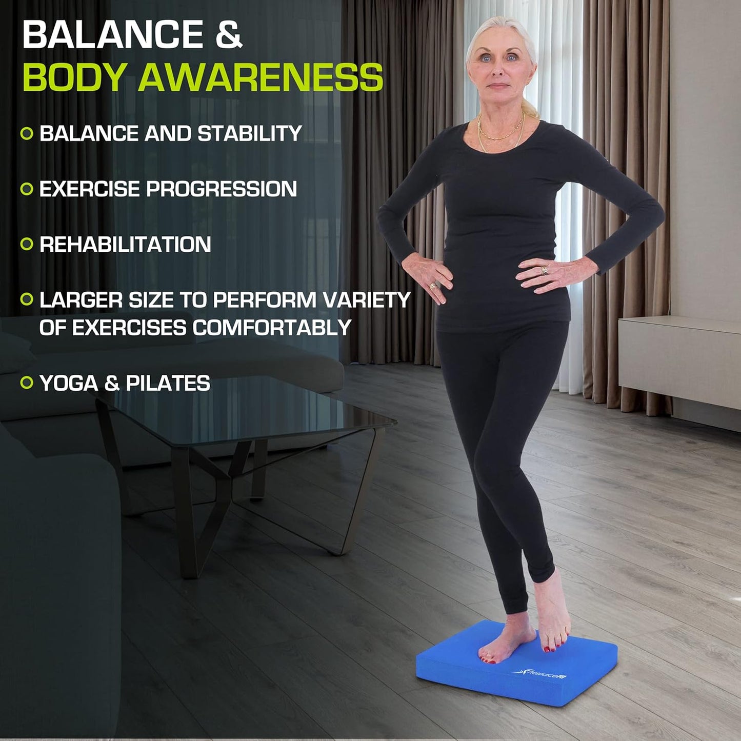 Rutschfestes Balance Pad, Blue - XL - (15" x 19")