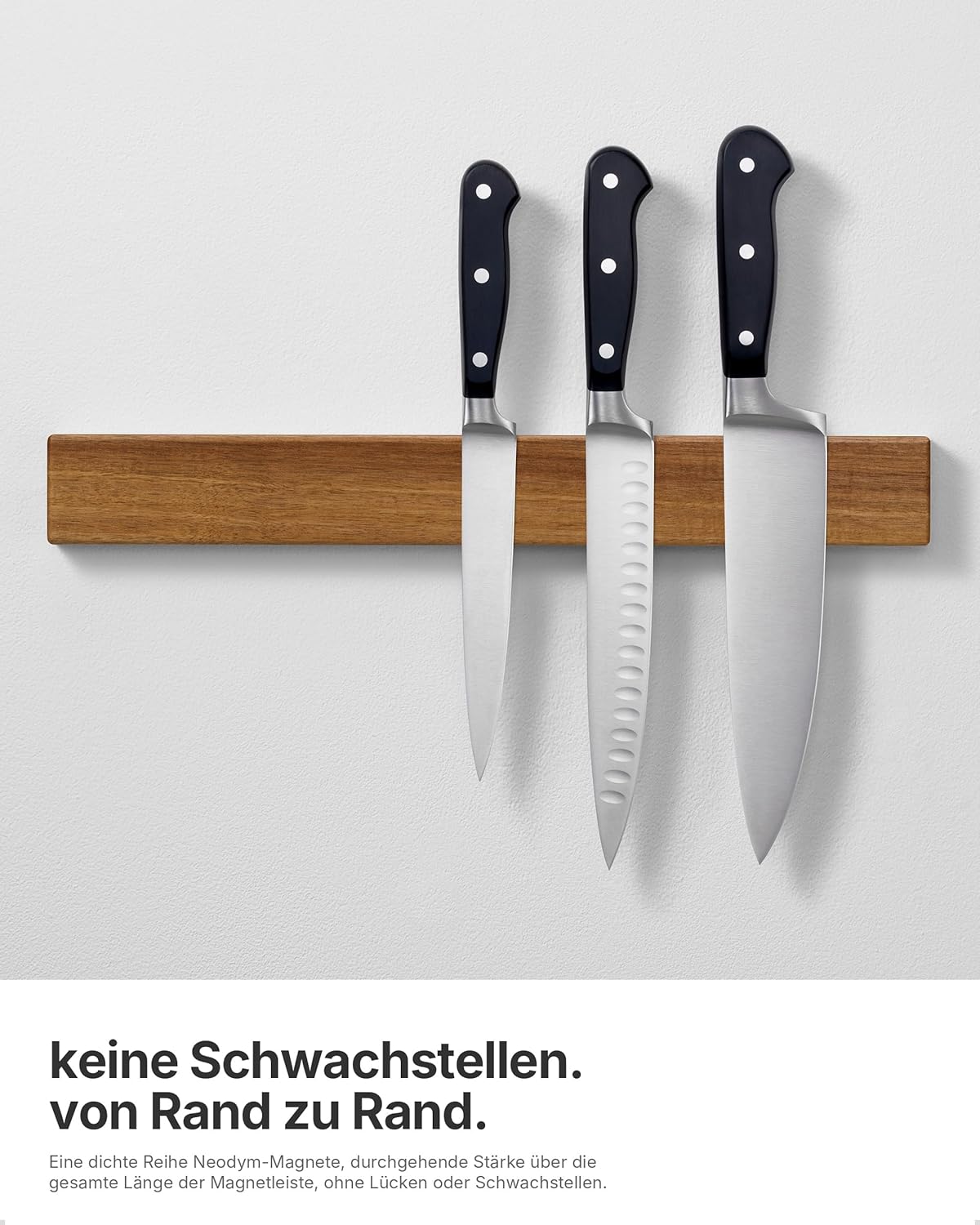 Magnetleiste für 7 Messer, Akazie 40 cm / 16″