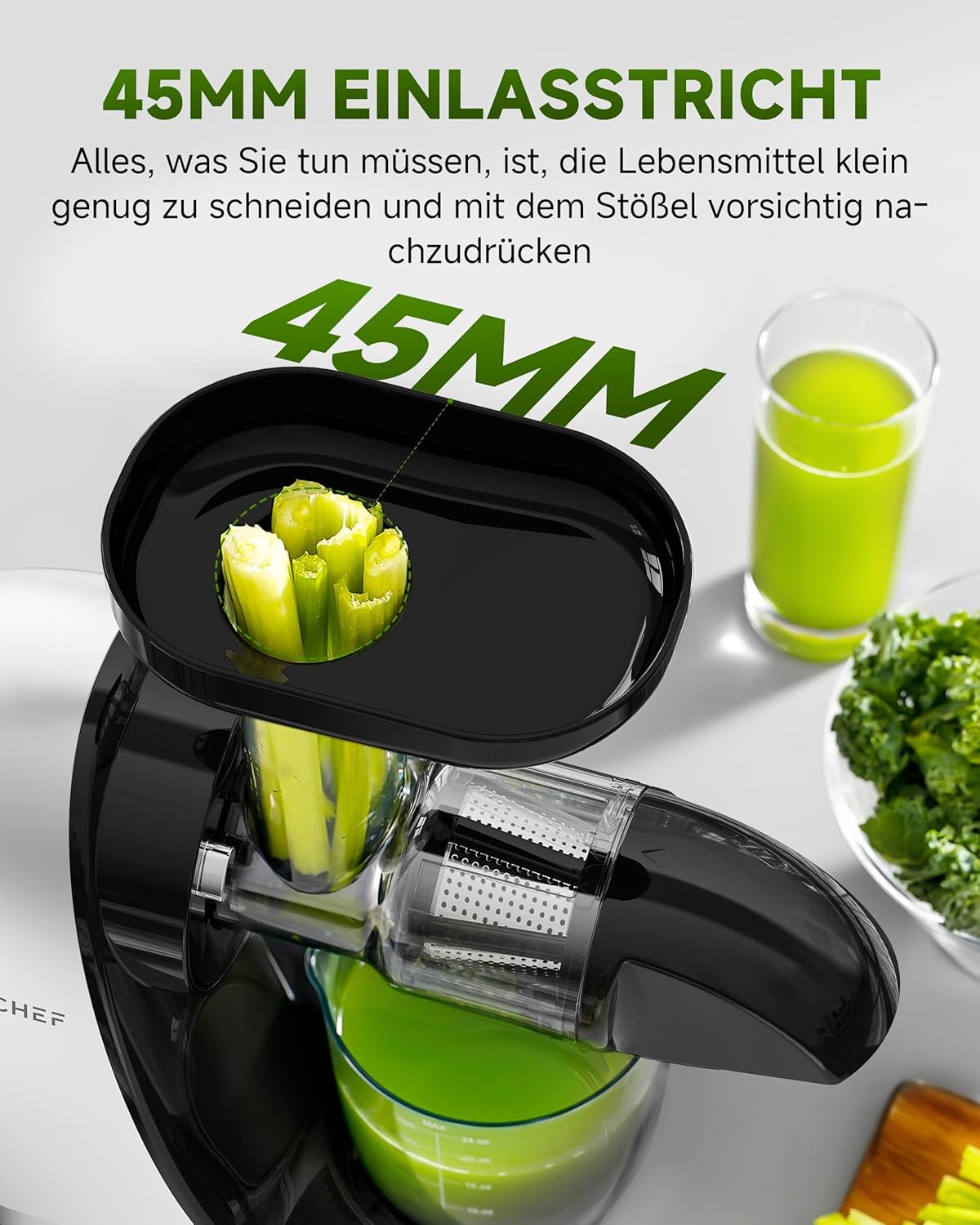 Slow Juicer Saftpresse, Weiß