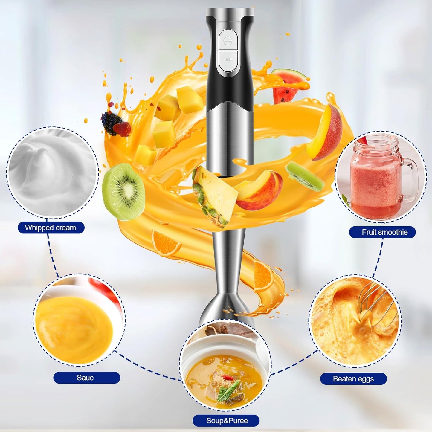 6-in-1 Stabmixer mit Spritzschutz