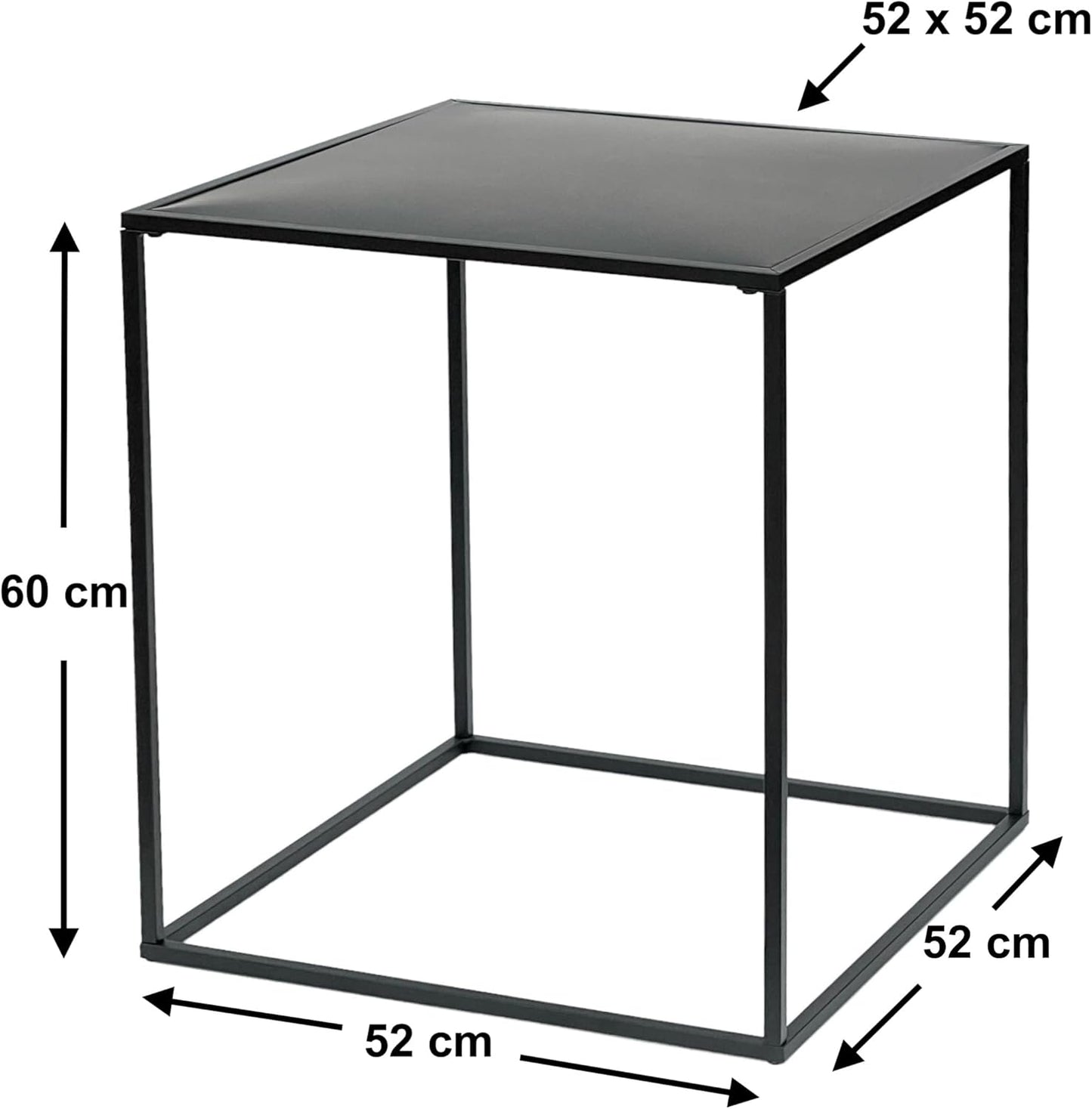 Moderner Metall-Couchtisch, 60 cm