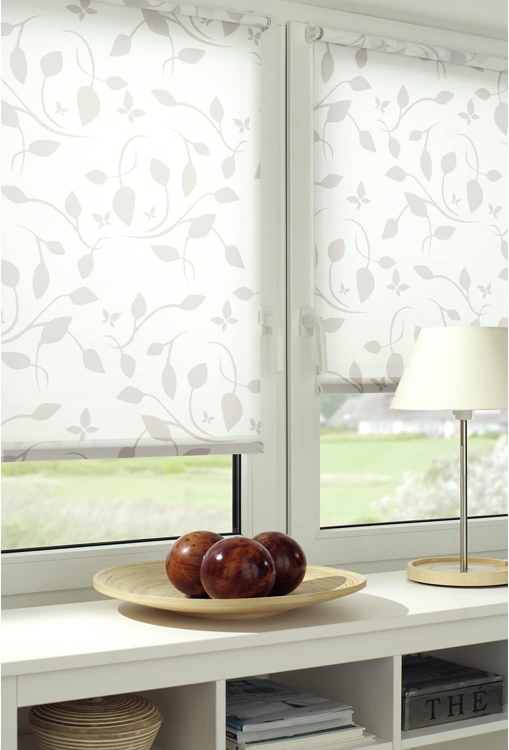 EASYFIX Rollo Dekor 100 Scandinavian, 80 x 180 Weiss/Natur