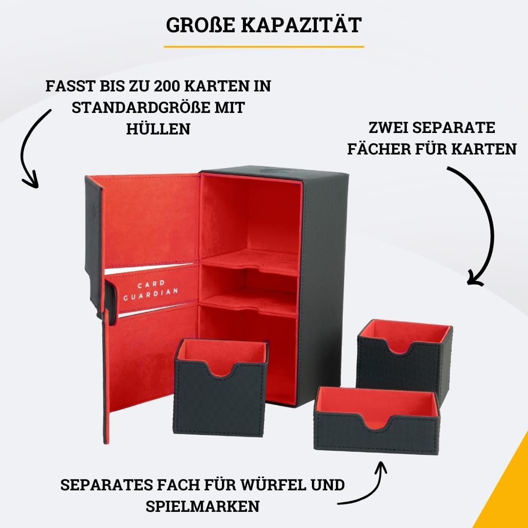 Premium Deck Sammelkarten Box für 200 Karten, Schwarz