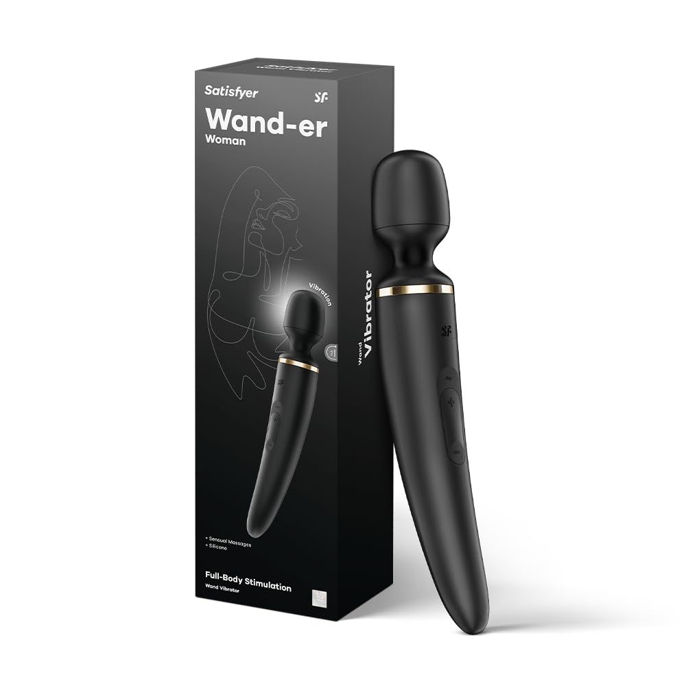 Wand-er Woman Massagestab mit 50 Vibrationsmodi, Schwarz 1 Stück (1er Pack)
