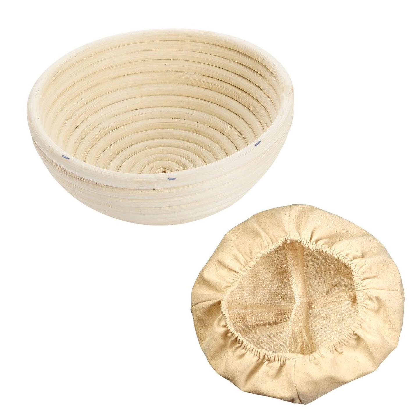 Gärkorb-Set mit Baumwollbezug, Rund, Ca. Ø 20,5, mit Bezug Ø 20,5 cm