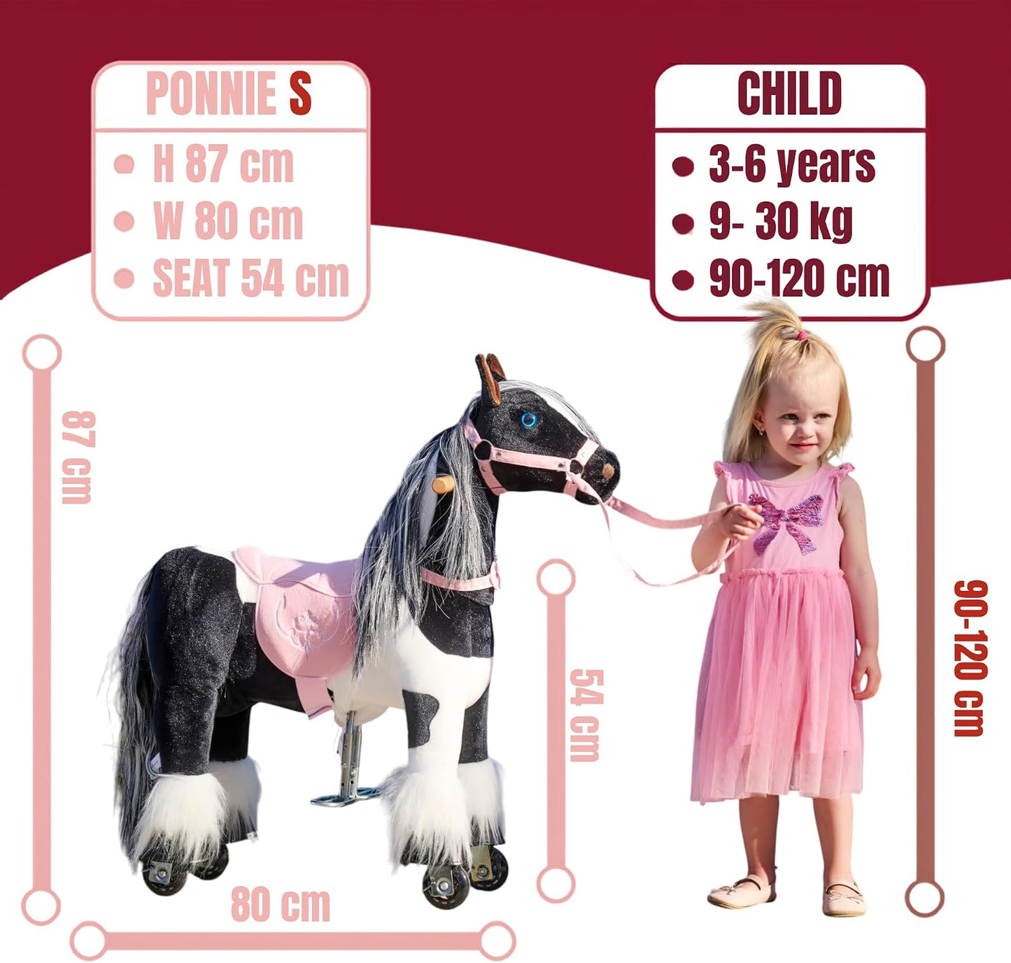 Spielpferd mit Rollen, Happy S (3-6 Jahre)