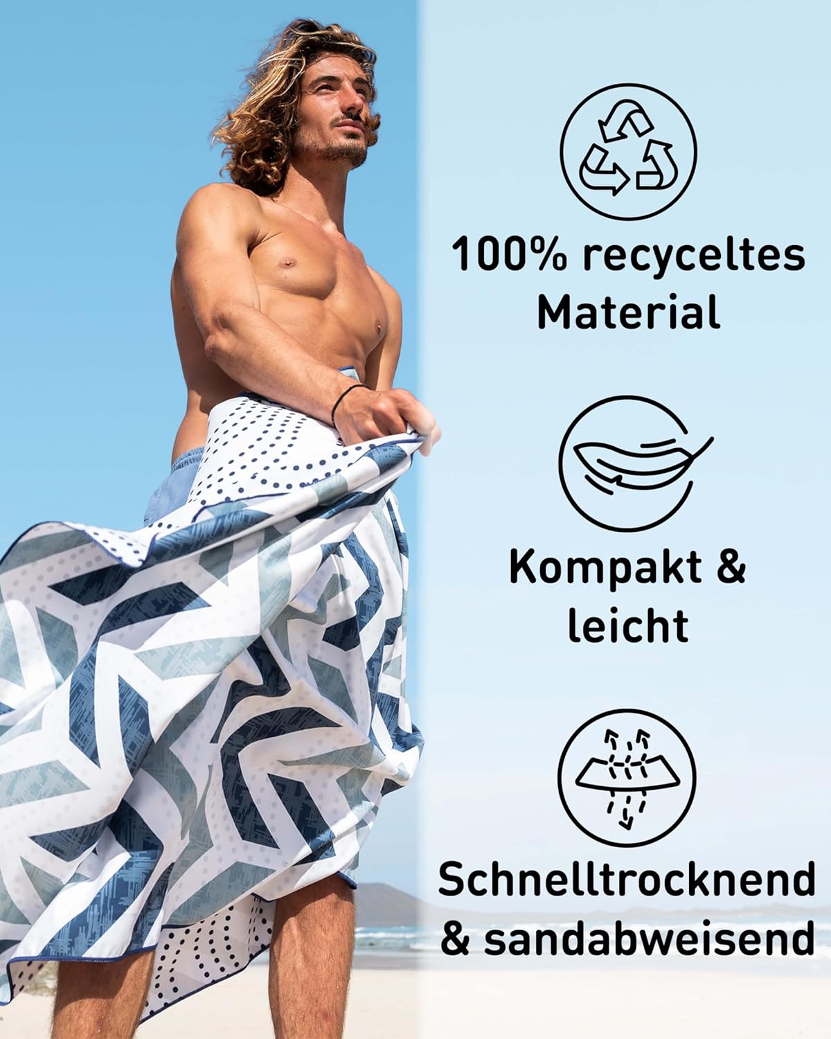 XXL-Mikrofaser-Strandtuch, 200cm x 90cm 20 Arrows