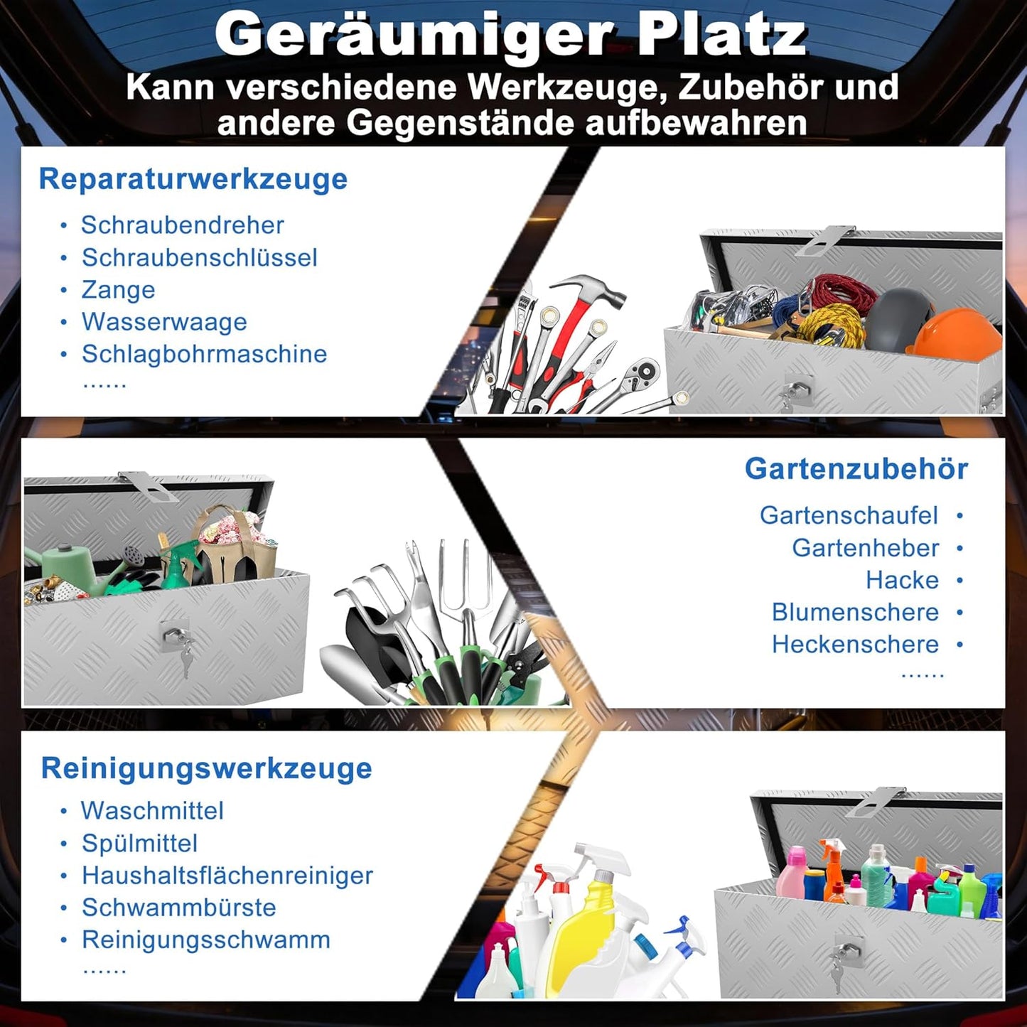 18L Aluminium Transportbox, 18 L - 52×16×22 CM Silber