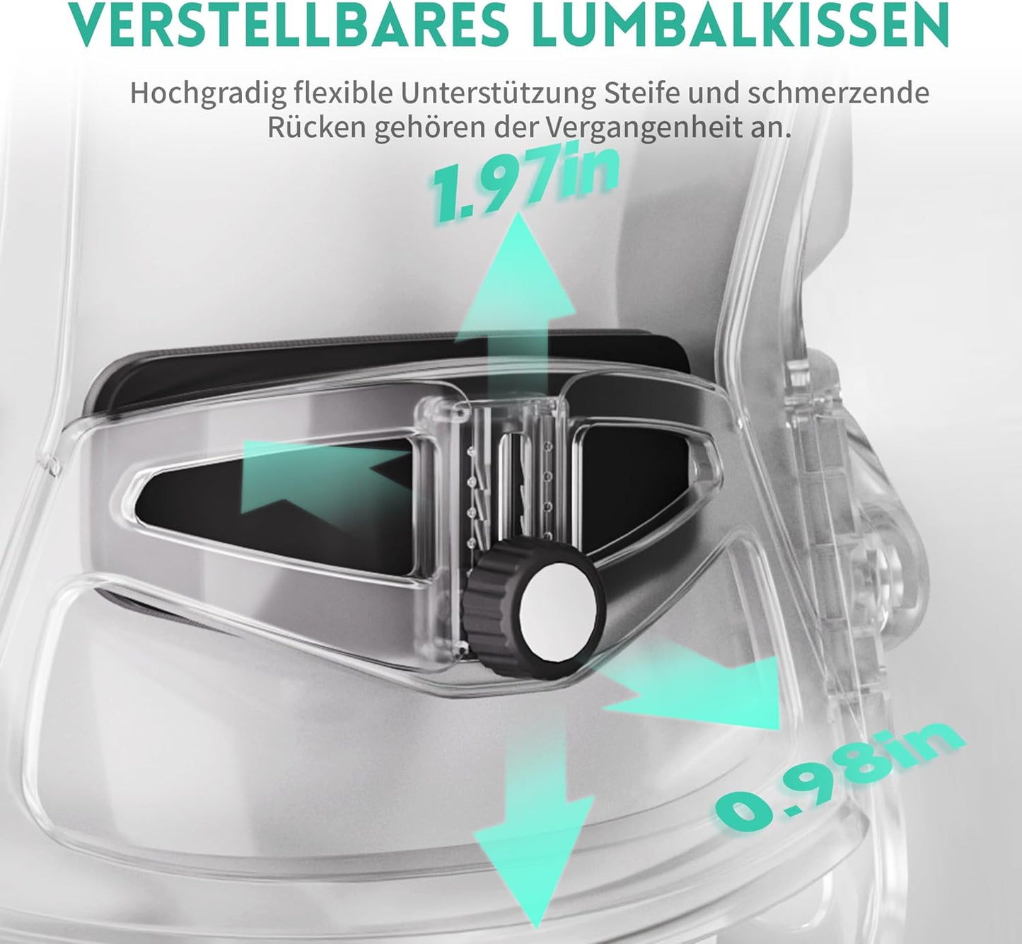 Ergonomischer S-förmiger Bürostuhl ‎W-23-1W mit Klapparmlehnen, Weiss Grau