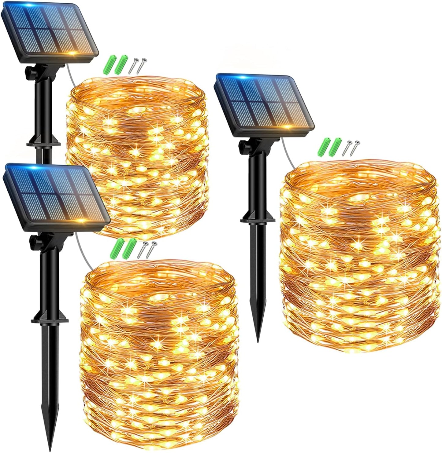 Solarlichterkette, Warmes Weiss  3 Stücke