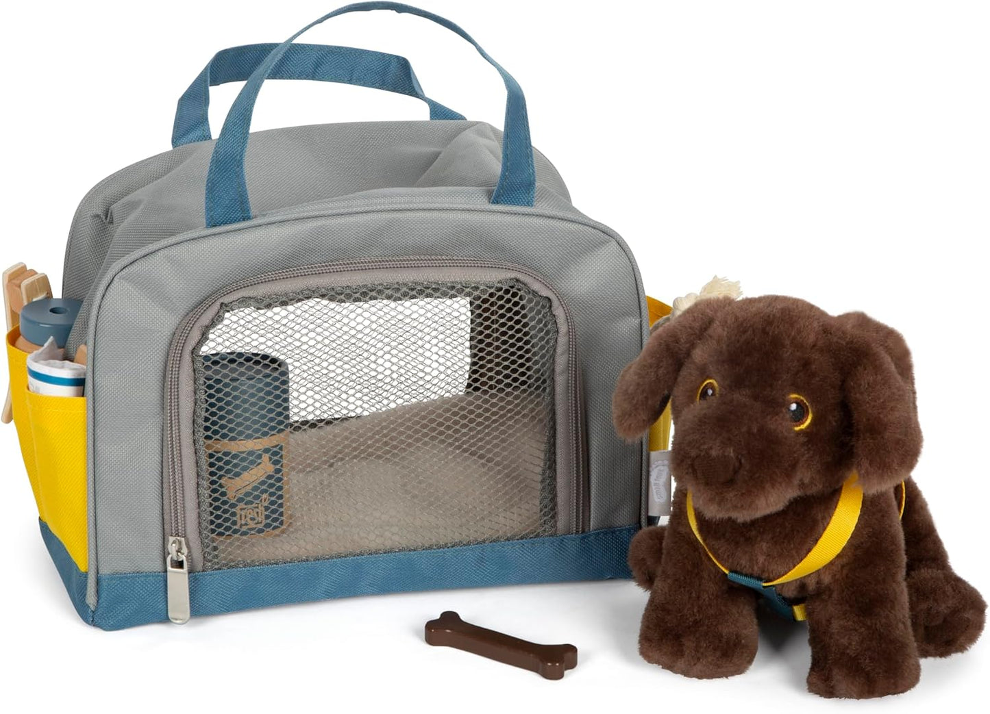 Hund mit Tasche und Pflege-Set, Hund