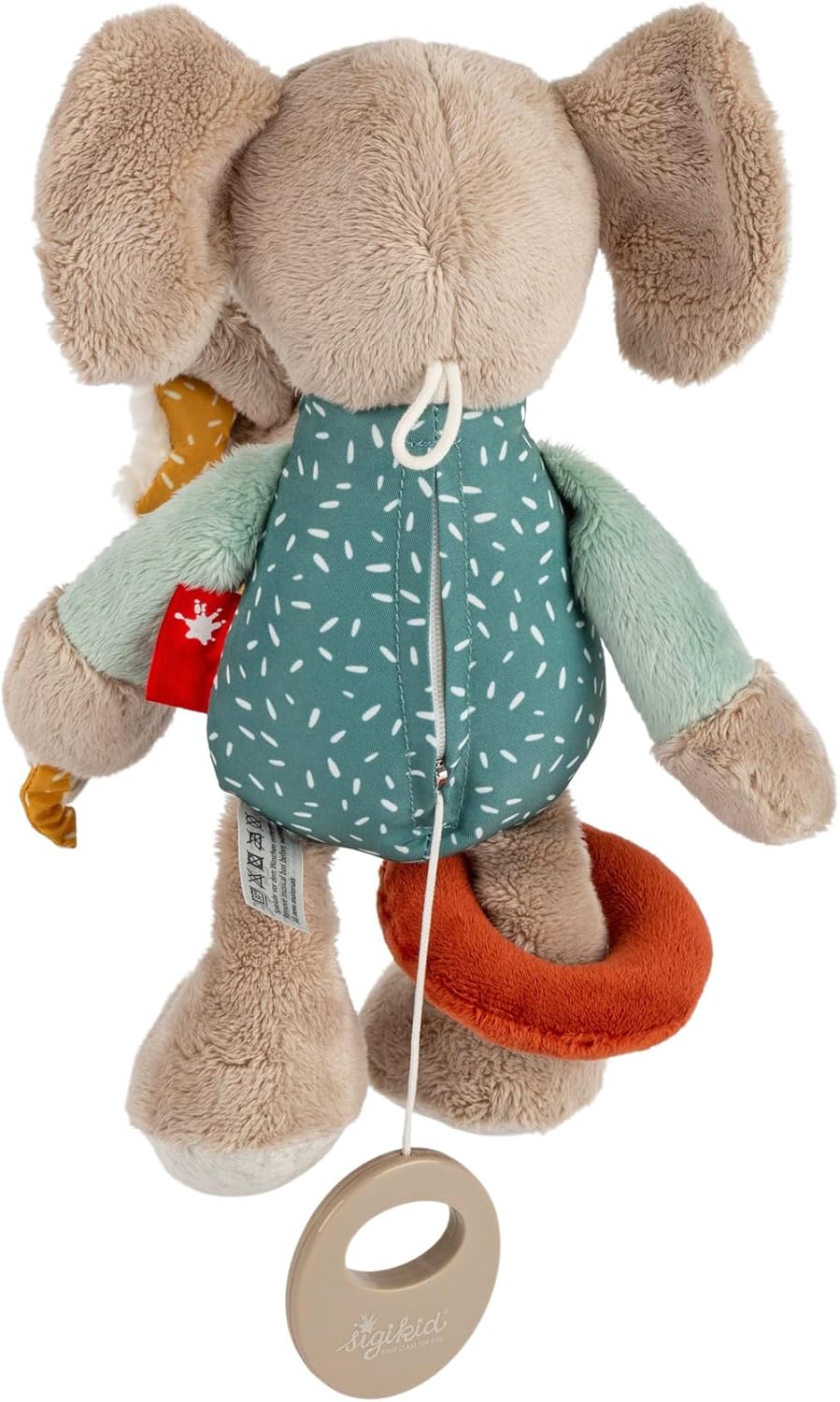 Babyaktivspielzeug Elefant Stofftier, Mint/Grau