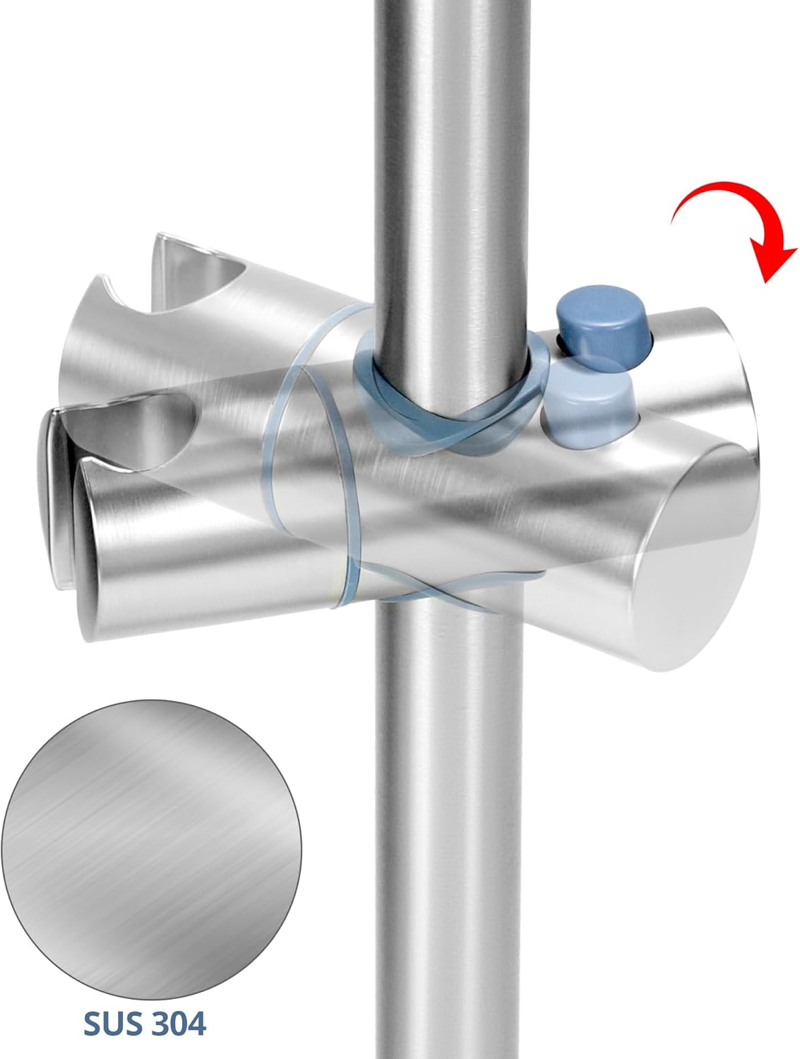 Duschstange mit flexibler Duschkopfhalterung, 66 cm Silber