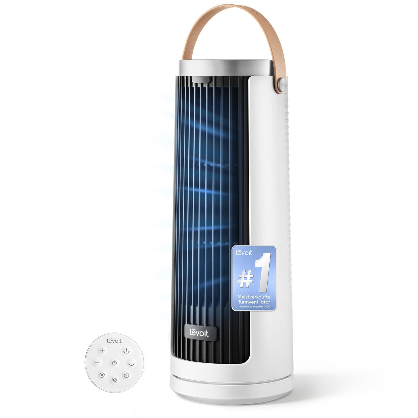 Turmventilator mit Timer, Mondweiss Höhe 33 cm