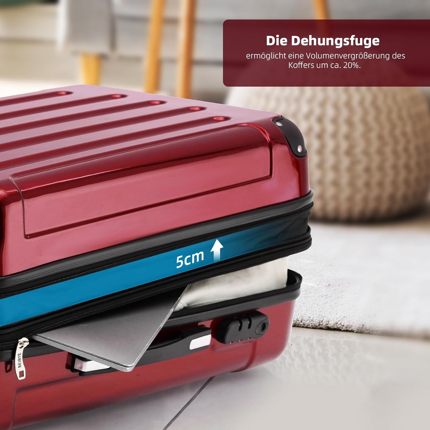 Zwillingsrollen Hartschalen-Trolley (XL), Rot XL