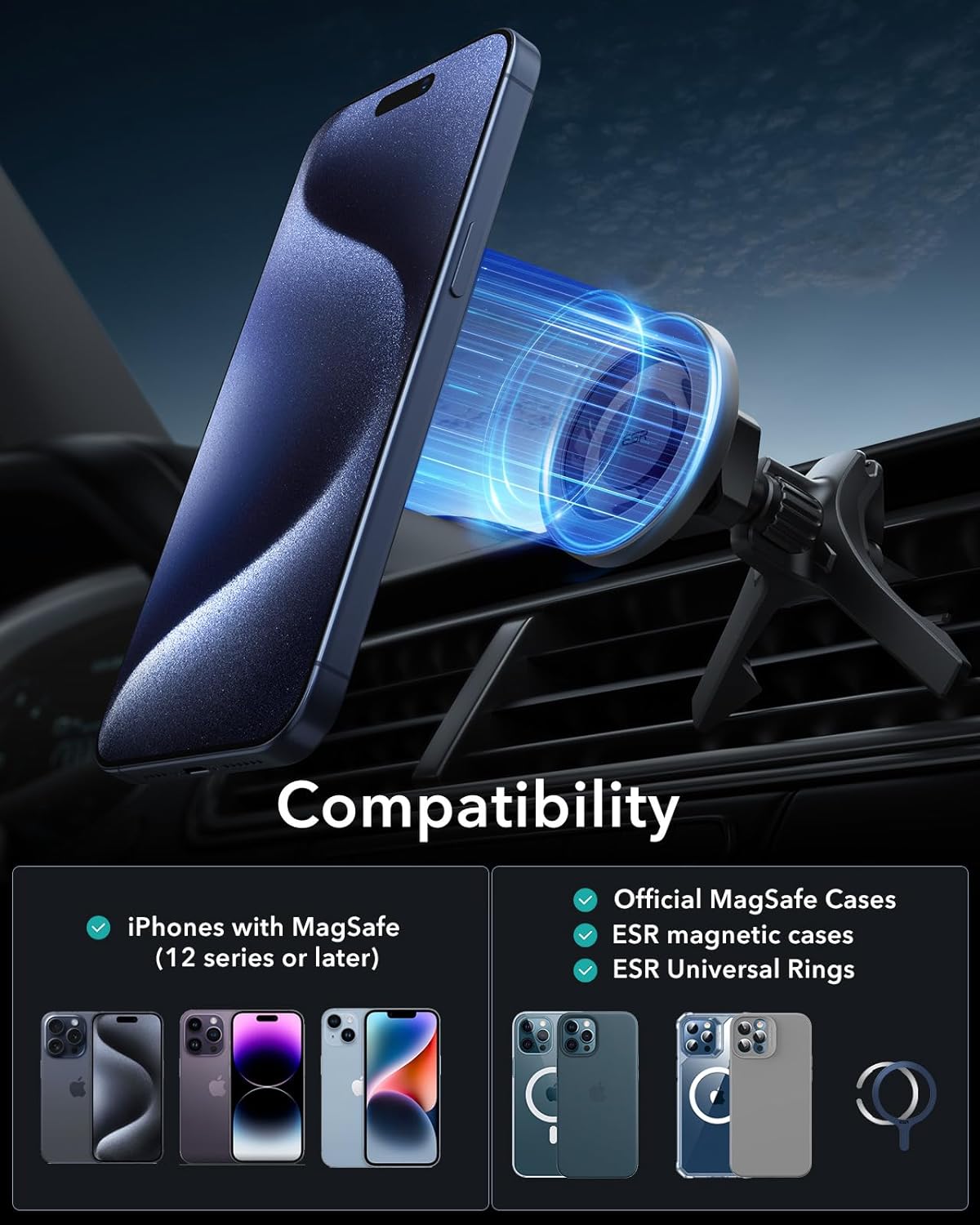 HaloLock Magnetic 2K6040101 Carphone Mount Ultra Strong, Entlüftung Autohalterung