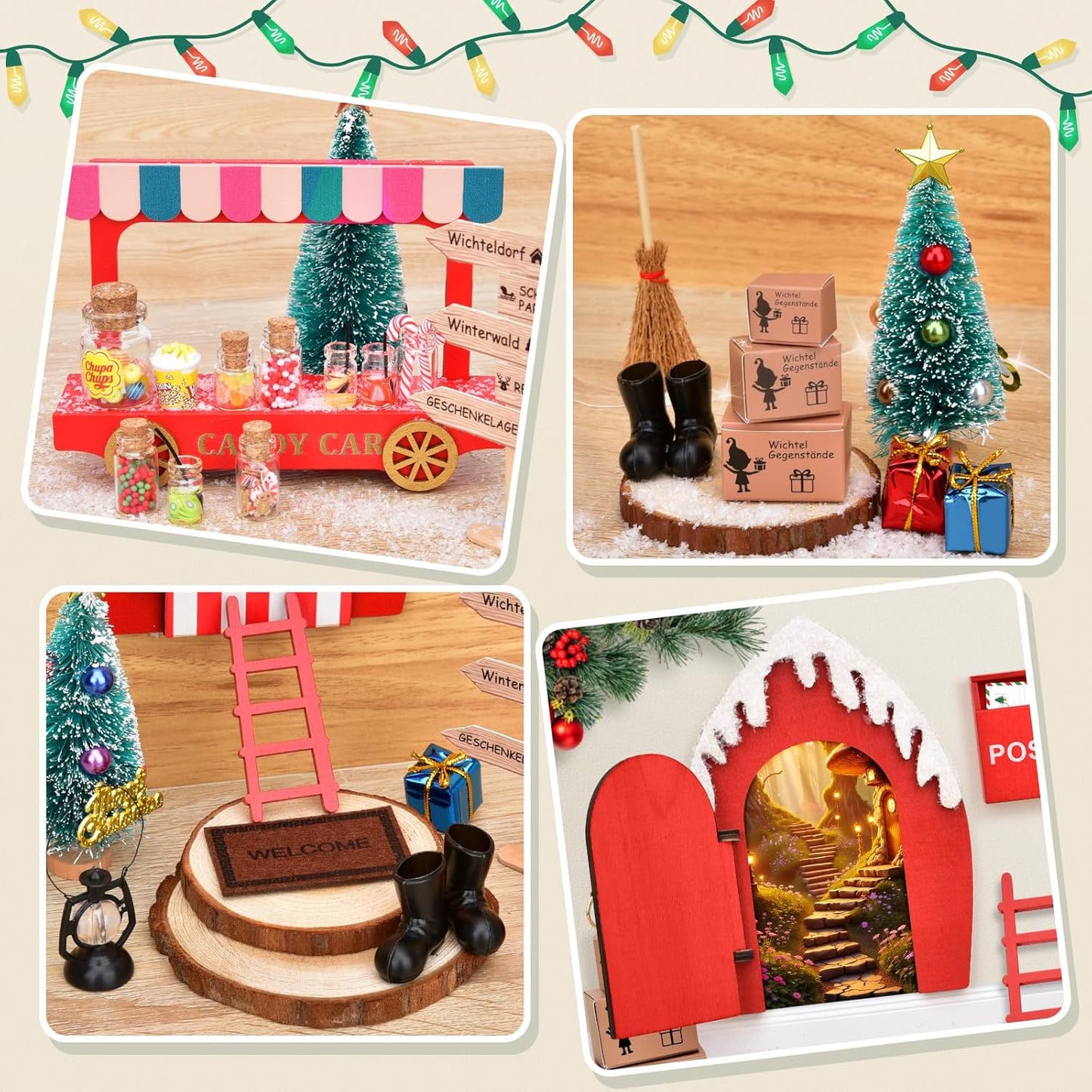 43-teiliges Wichtel Zubehör-Set Weihnachten, B-Stil