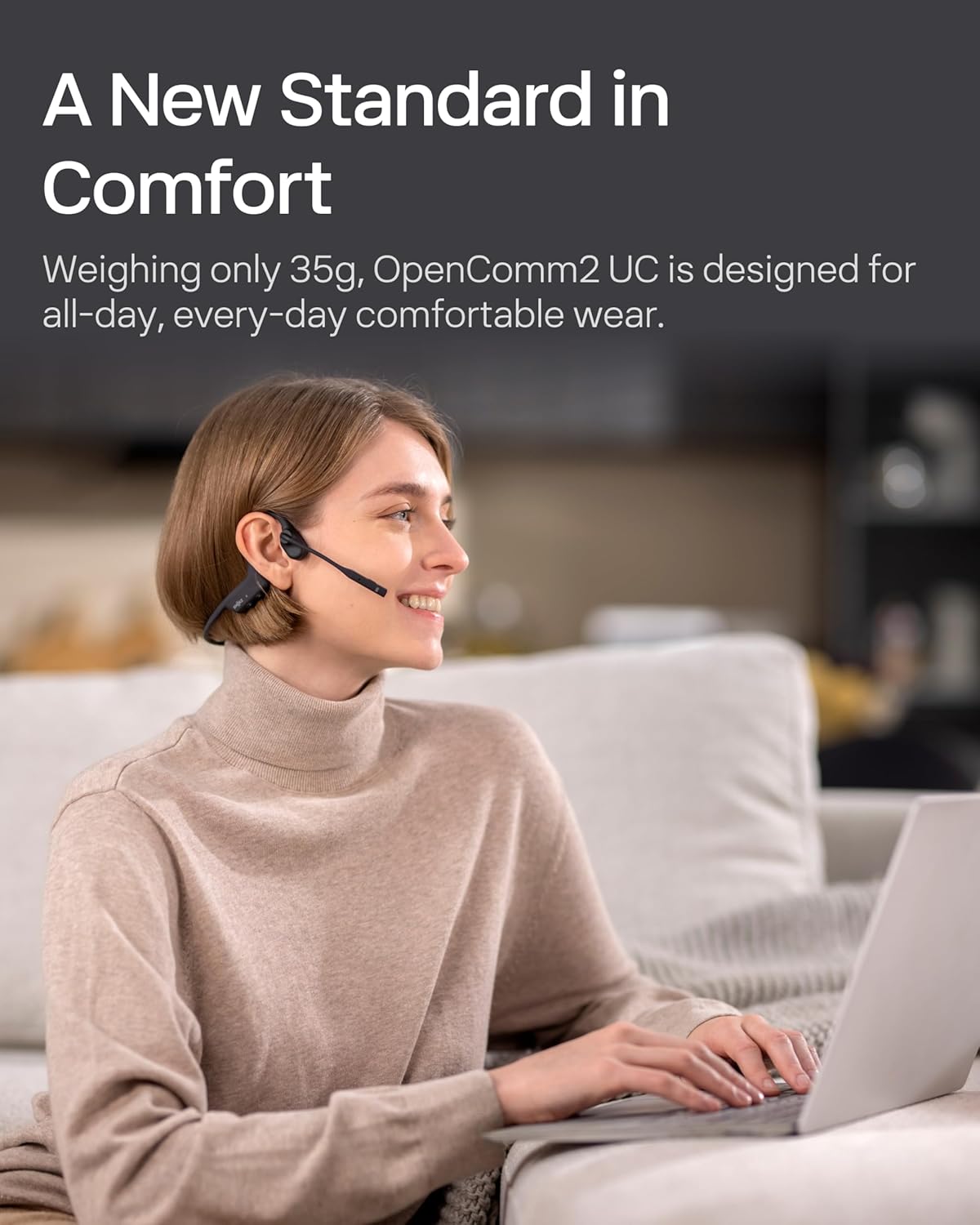 OpenComm2 UC Knochenschall Headset mit USB-C, USB-C-Adapter (USB-C Laden)