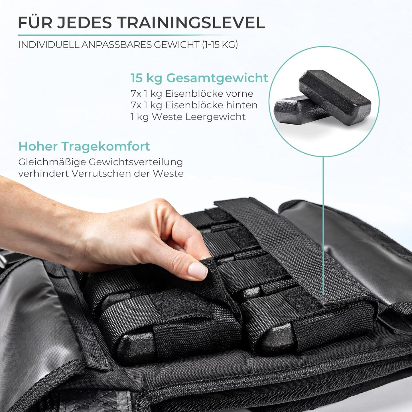 Gewichtsweste mit Gewichten bis 15kg