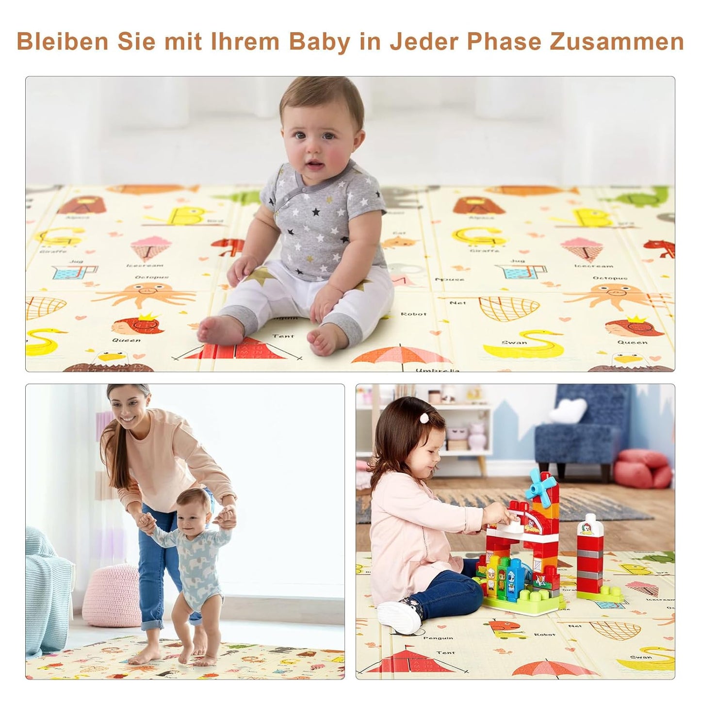 Faltbare Baby-Spielmatte, A - 150 x 180 cm