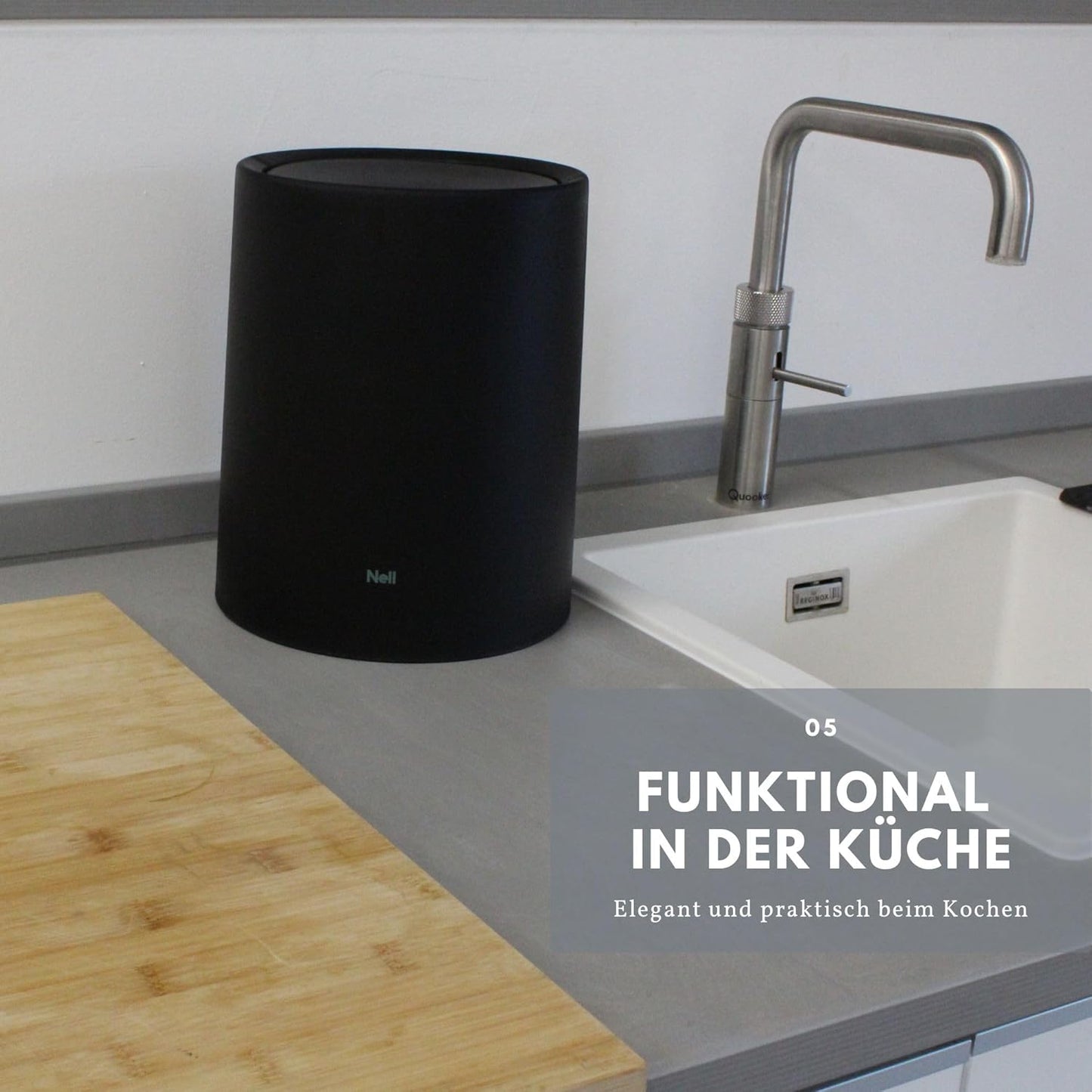 Kosmetikeimer mit Schwingdeckel, 8l mit Deckel Schwarz