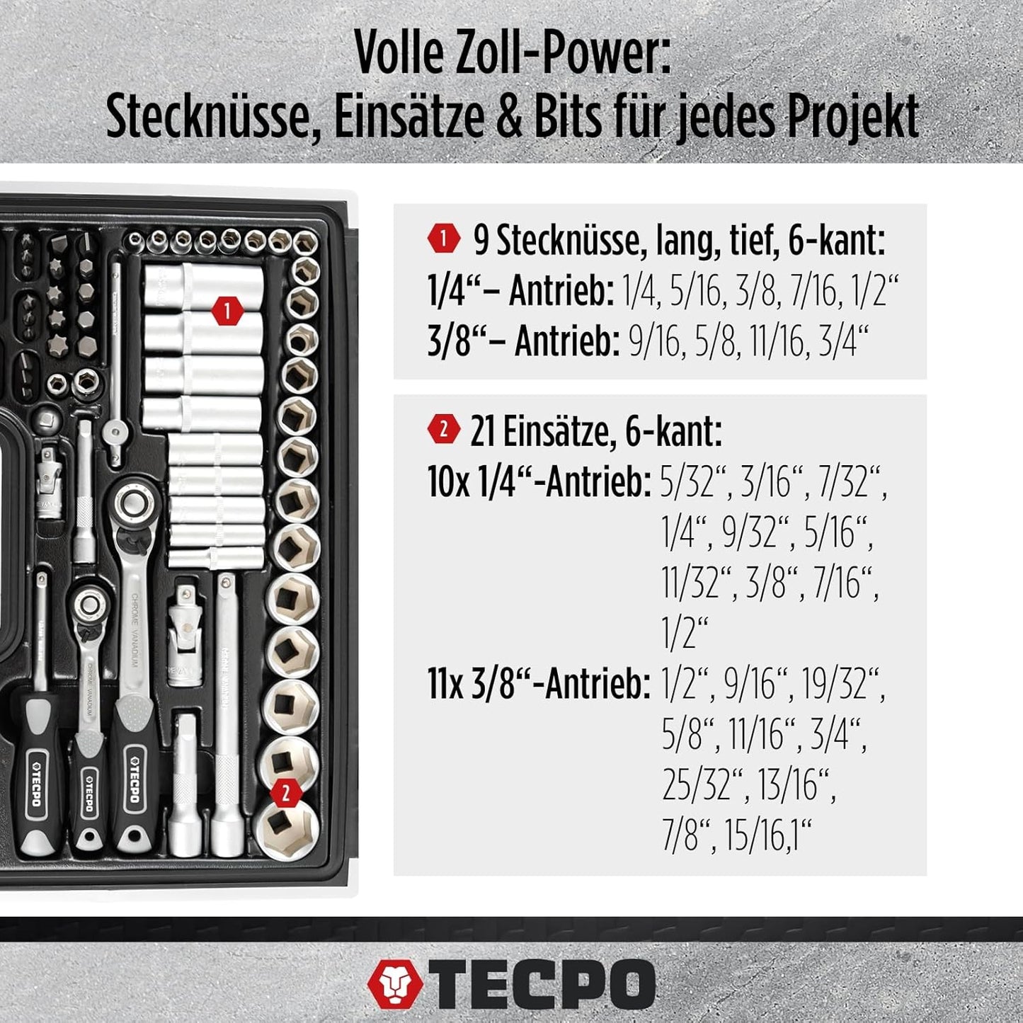 Steckschlüssel-Satz 92-teilig mit Ratschenkasten