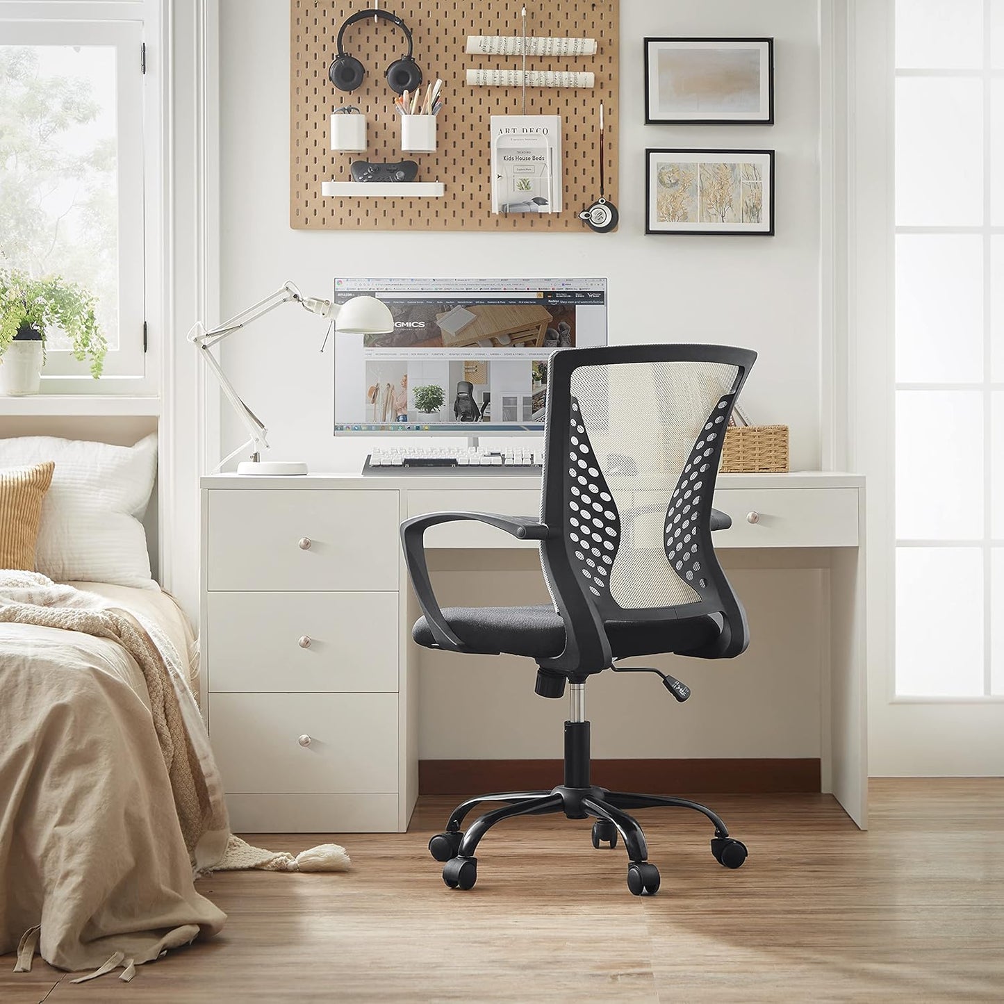 Ergonomischer Netzstuhl, Grau Grau Bürostuhl