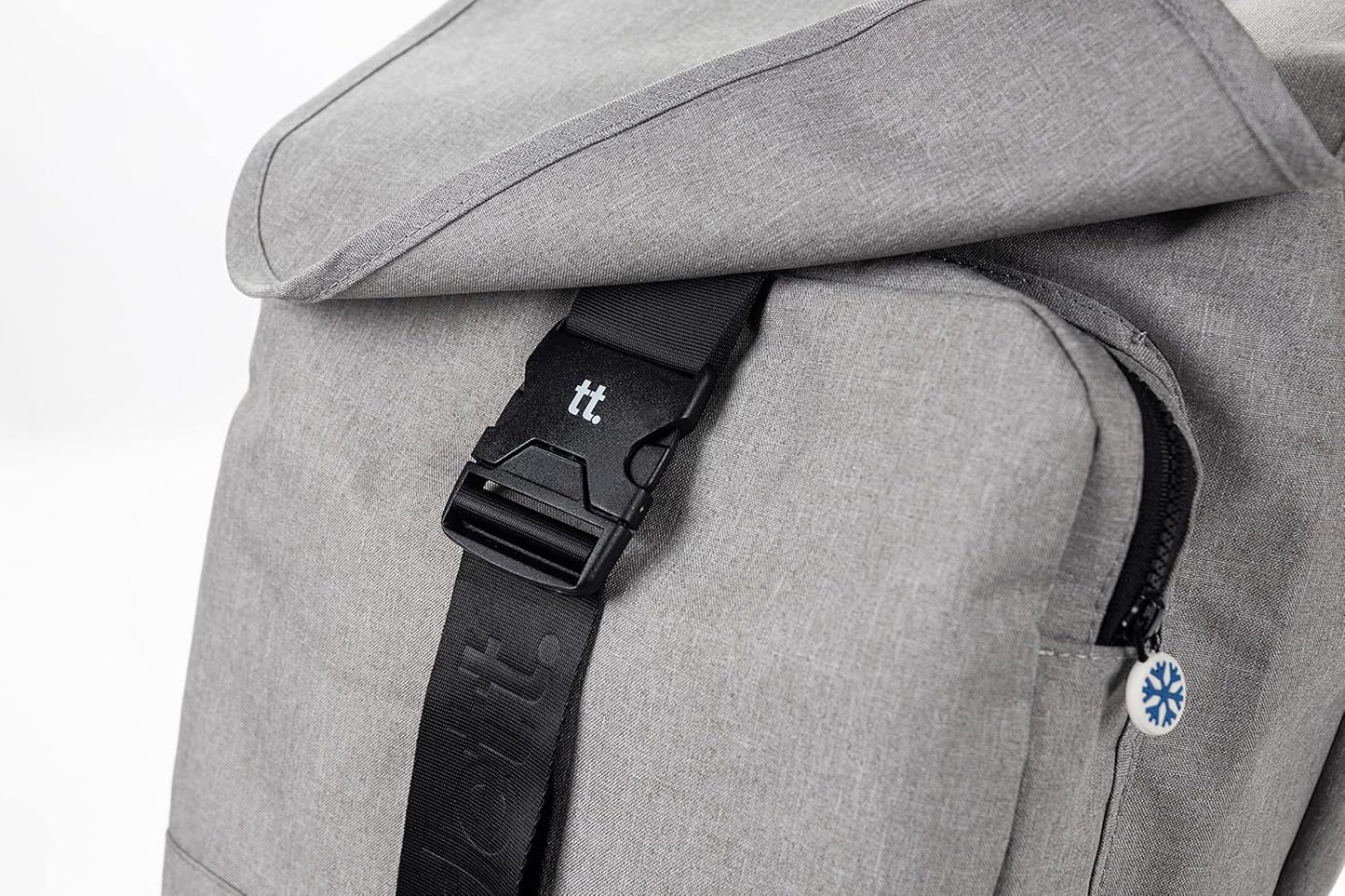 Faltbarer Einkaufswagen mit 4 Rädern und Thermotasche, 53L, Grau