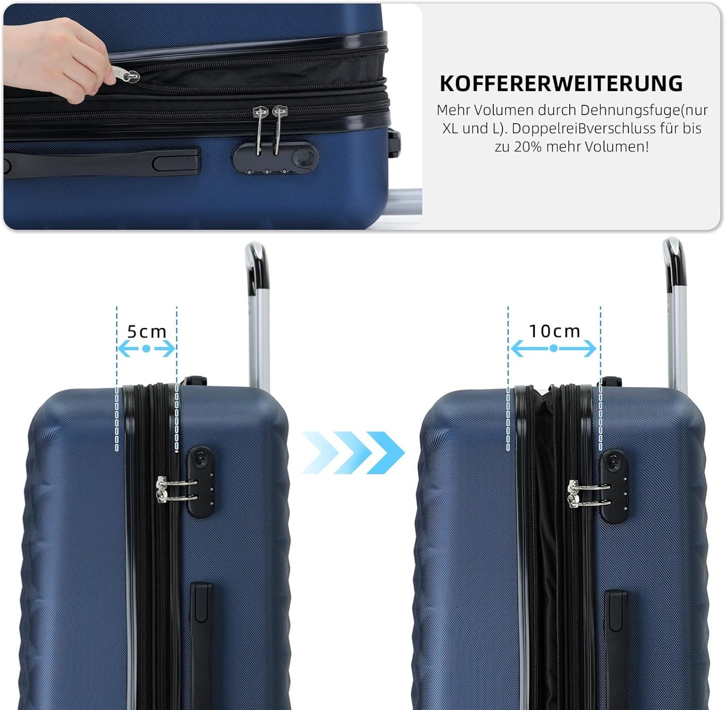 Hartschalen Reisekoffer 2066, Dunkelblau / L
