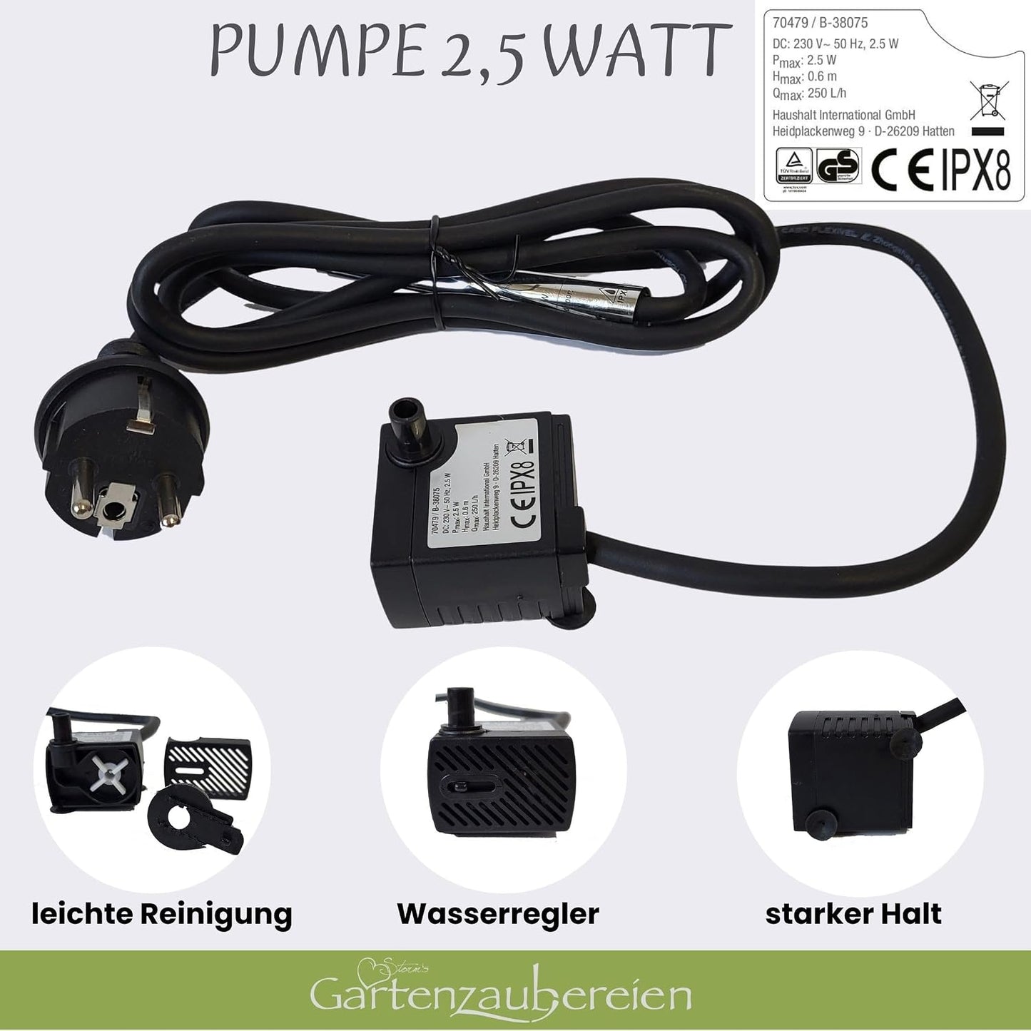 Fisch-Wasserspeier mit Pumpe