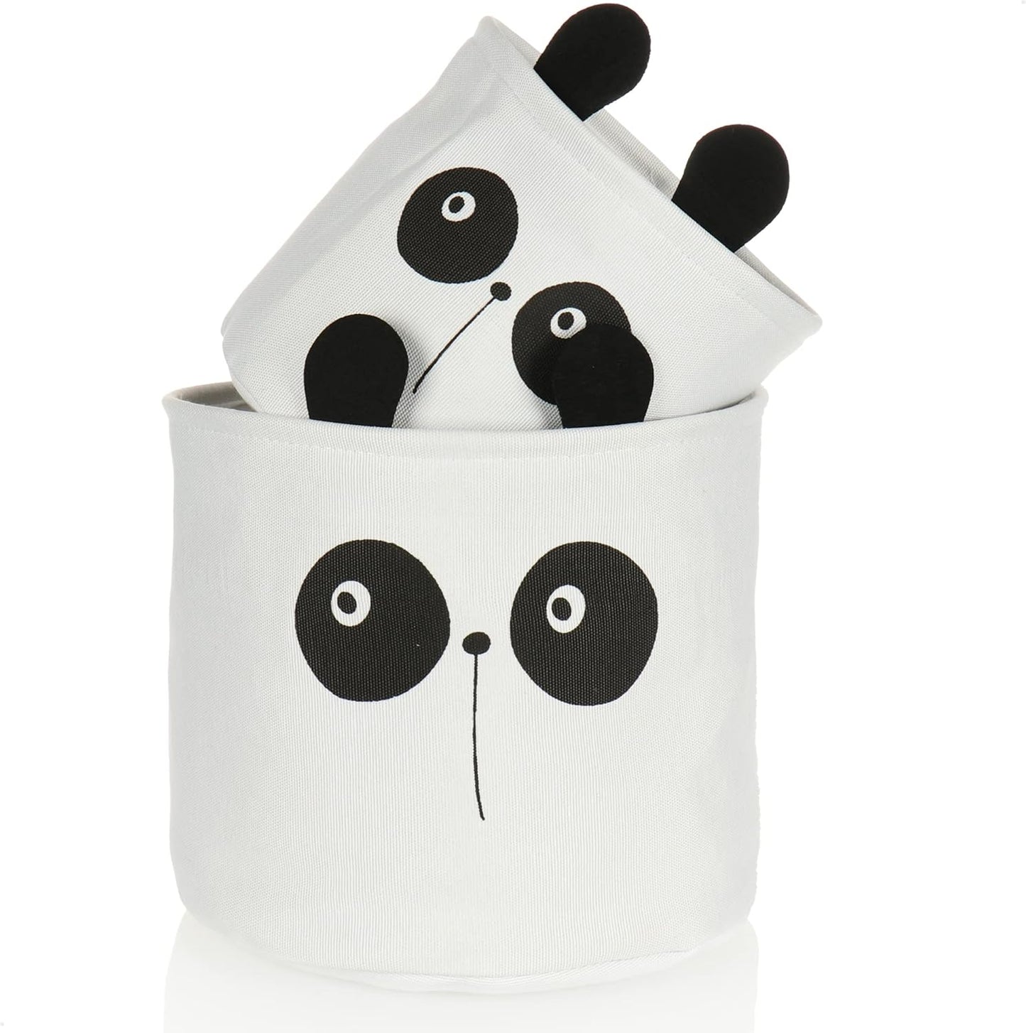2-teiliges Aufbewahrungskörbe-Set, 2 Stück - Schwarz/Weiss