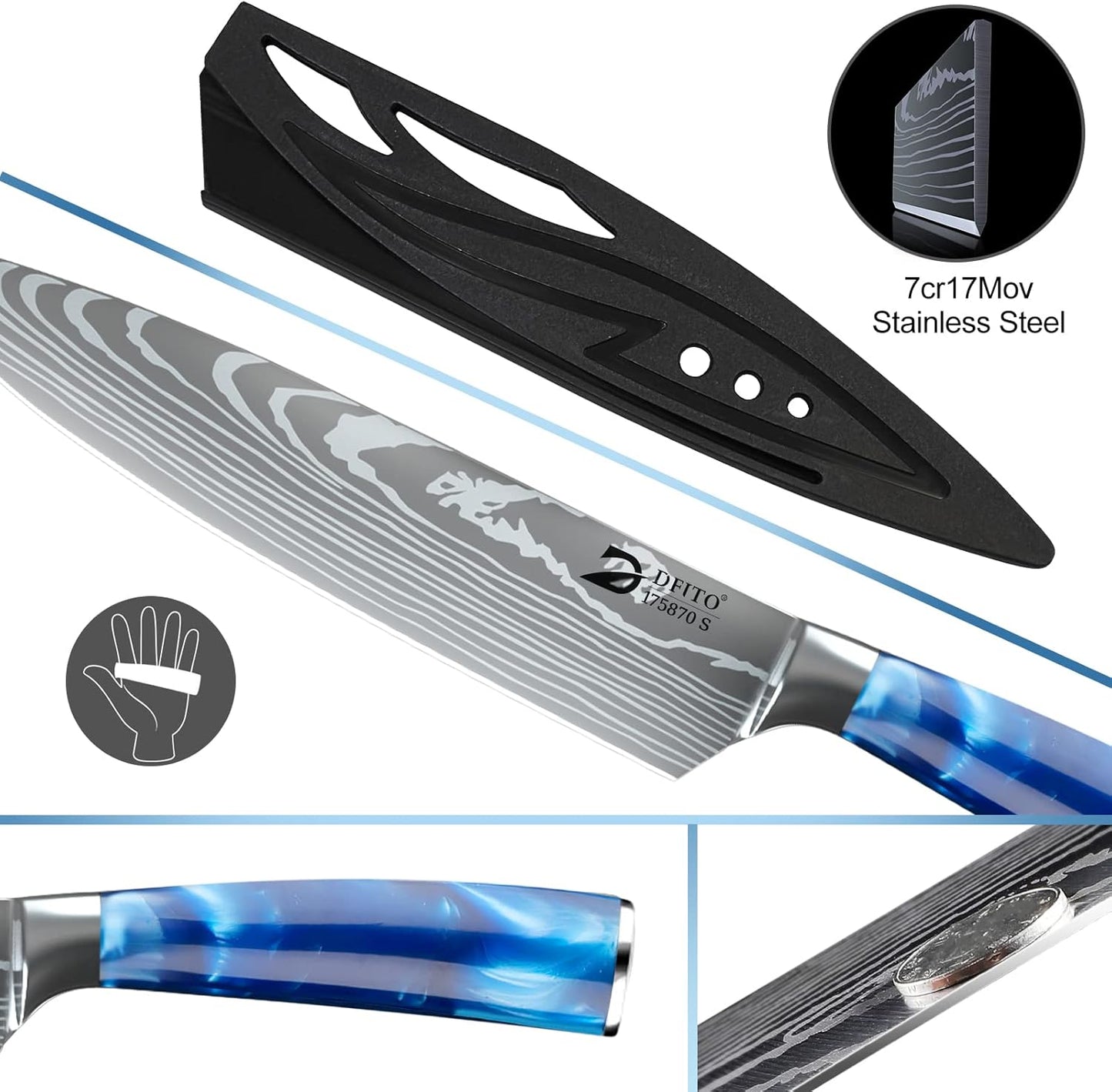 Messerset, Blauer Griff
