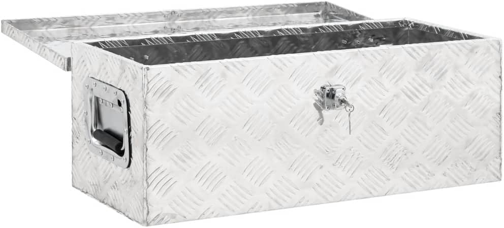 Aluminium-Aufbewahrungsbox, 70 x 31 x 27 cm Silber