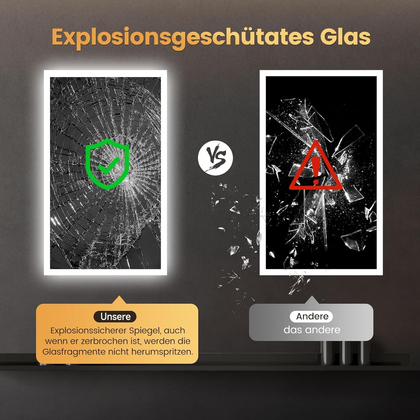LED Badspiegel mit Bluetooth und Steckdose (100x60cm), Bluetooth+ Steckdose+ Beschlagfrei+ 3 Lichtfarbe 60L x 100B cm
