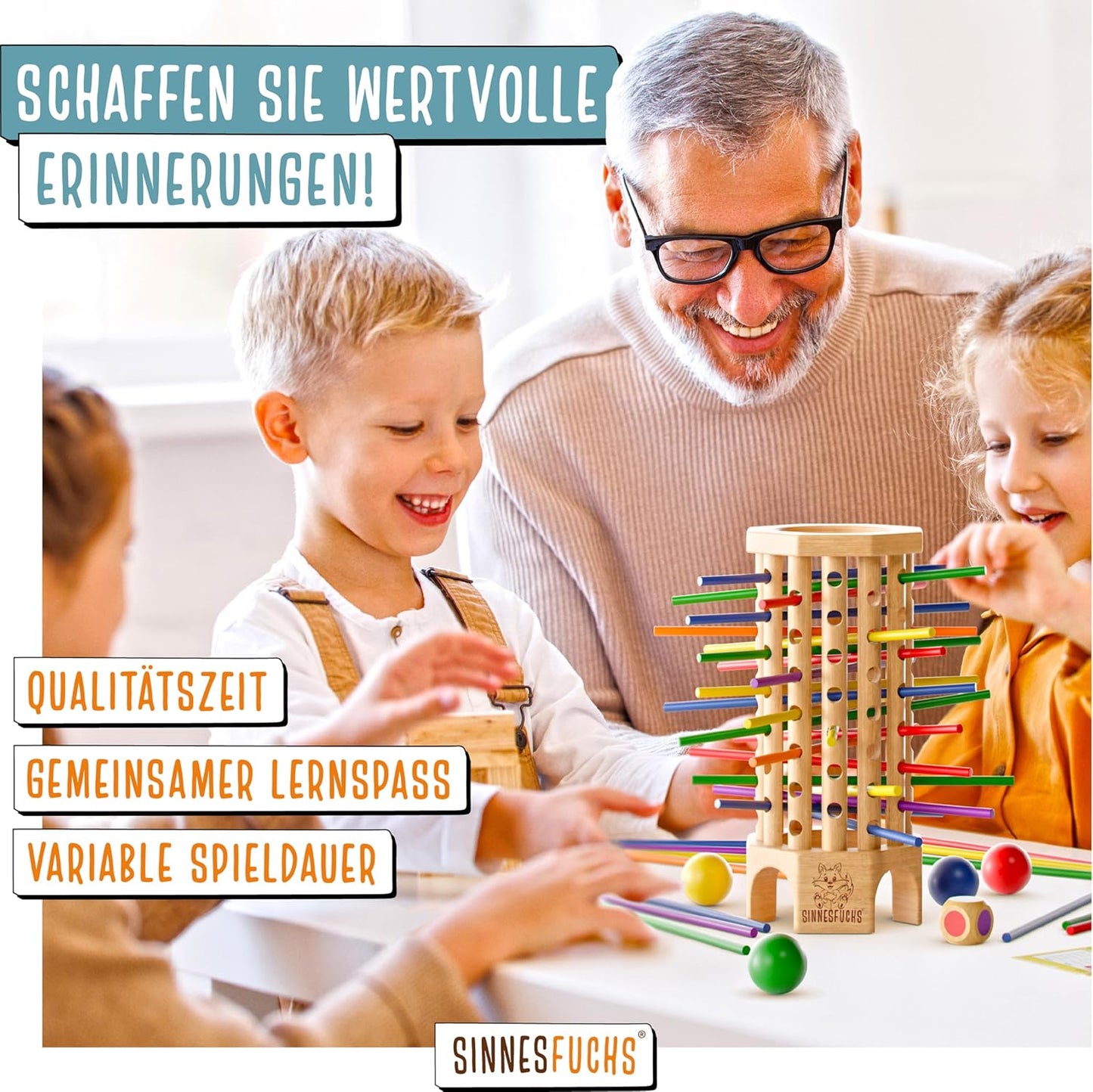 Farblernspielzeug aus Holz (Montessori) ab 3 Jahre