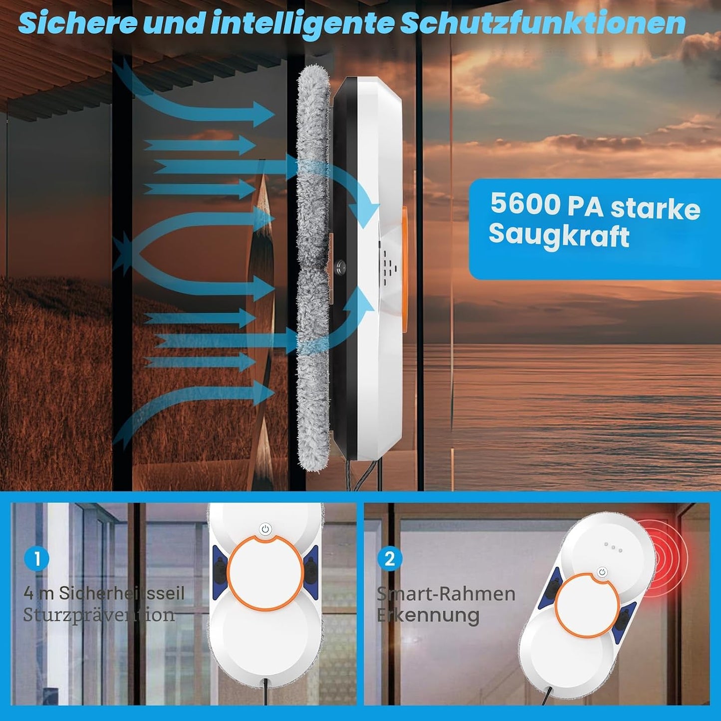 Fensterputzroboter mit Doppel-Sprühfunktion, D