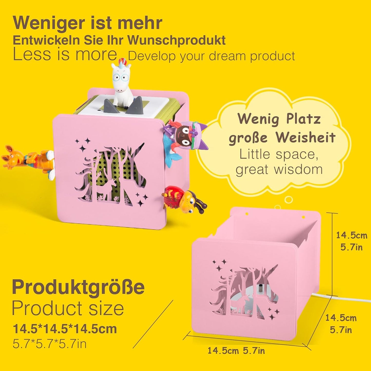Magnetisches Toniebox-Regal für Figuren (25-40), Rosa Einhorn