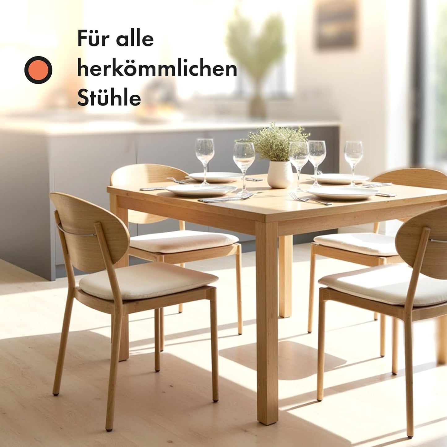 Memory-Foam Sitzkissen-Set (2 Stück, 40x40 cm), Beige Eckig 2 Pack