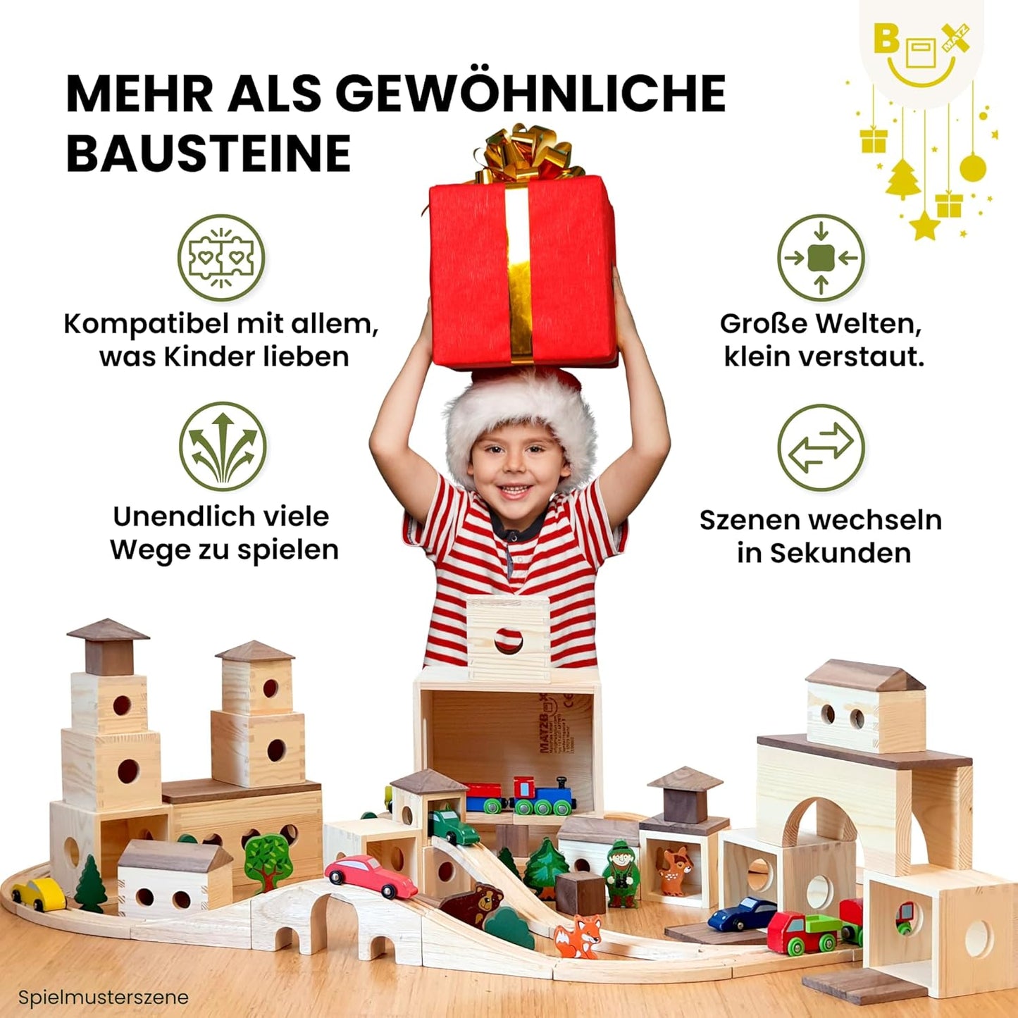 36-teiliges Holzbausteine-Set