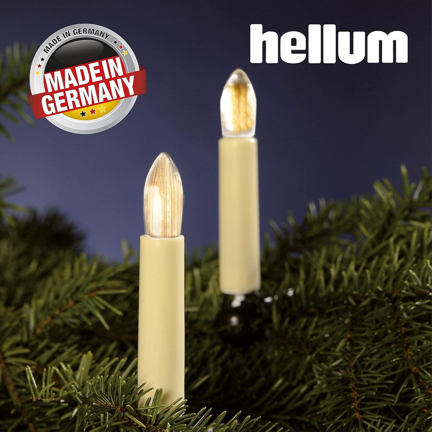 LED-Weihnachtsbaum-Lichterkerzen, Elfenbein|20 LED / 13,3m beleuchtet