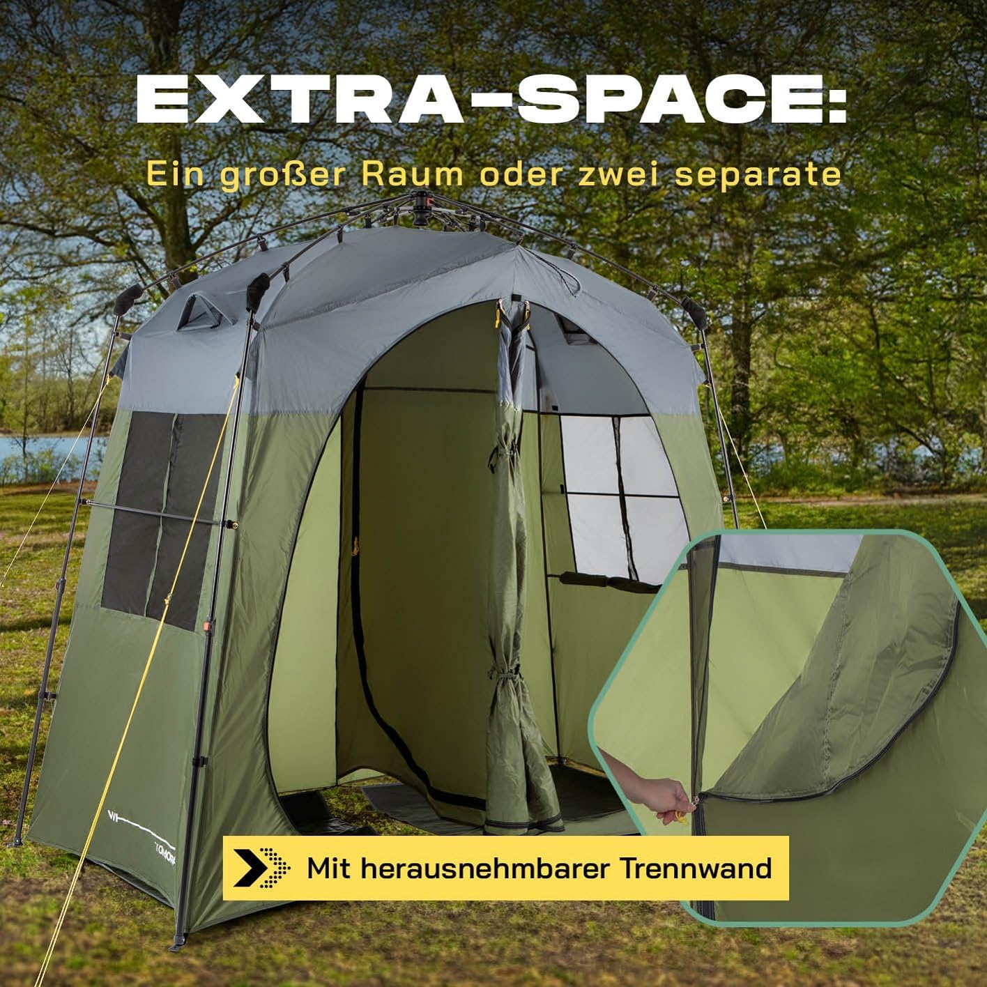 Premium-Dusch- und Toilettenzelt für Camping, Grün 2 Personen