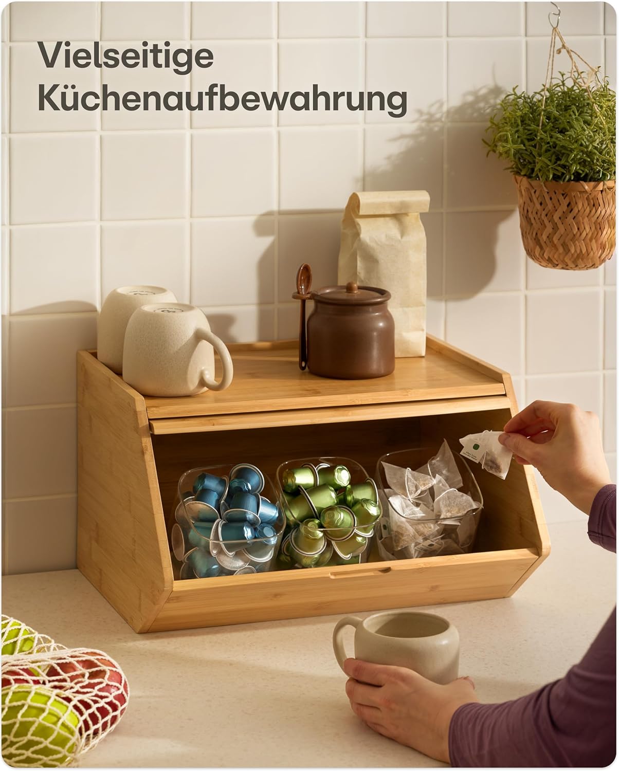 Grosser Brotkasten mit Ablagefläche (40x33cm), Gross (40 x 33 cm)