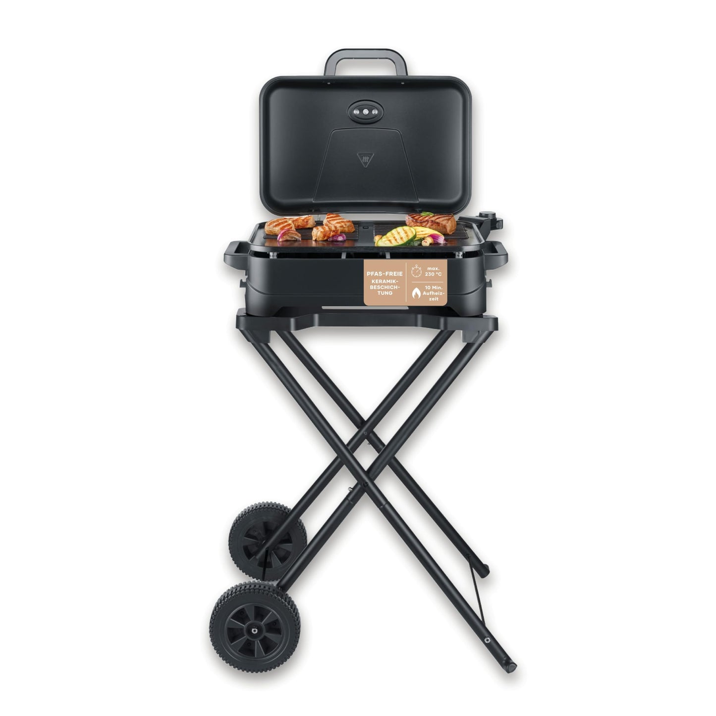 Stand- und Tischgrill PG 8598, Standgrill mit Abdeckung
