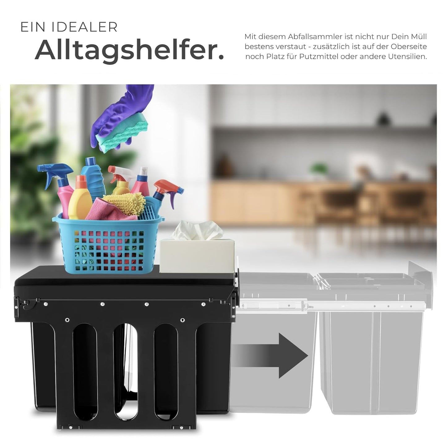 Ashlyn Mülltrennsystem mit 3 Fächern, 2x 8L + 15L