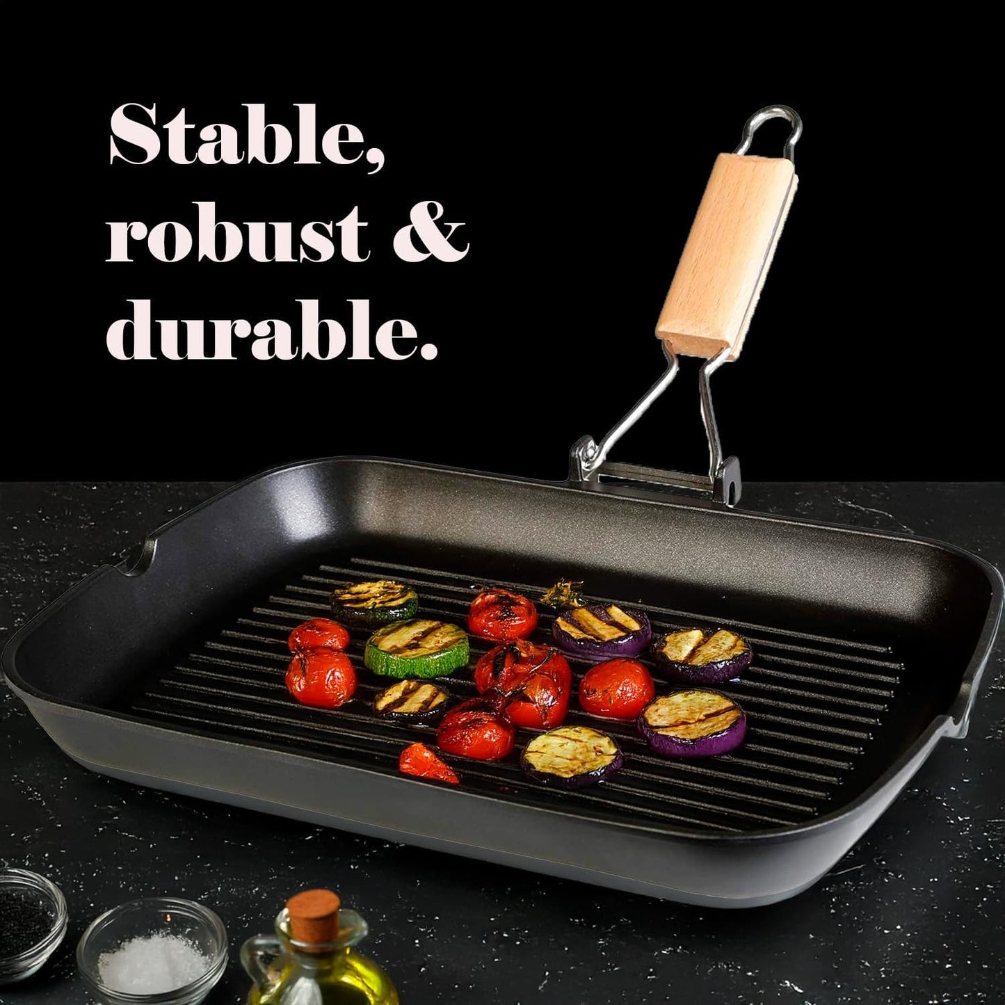 Antihaft-Grillpfanne aus Aluminium, 34 x 24 cm