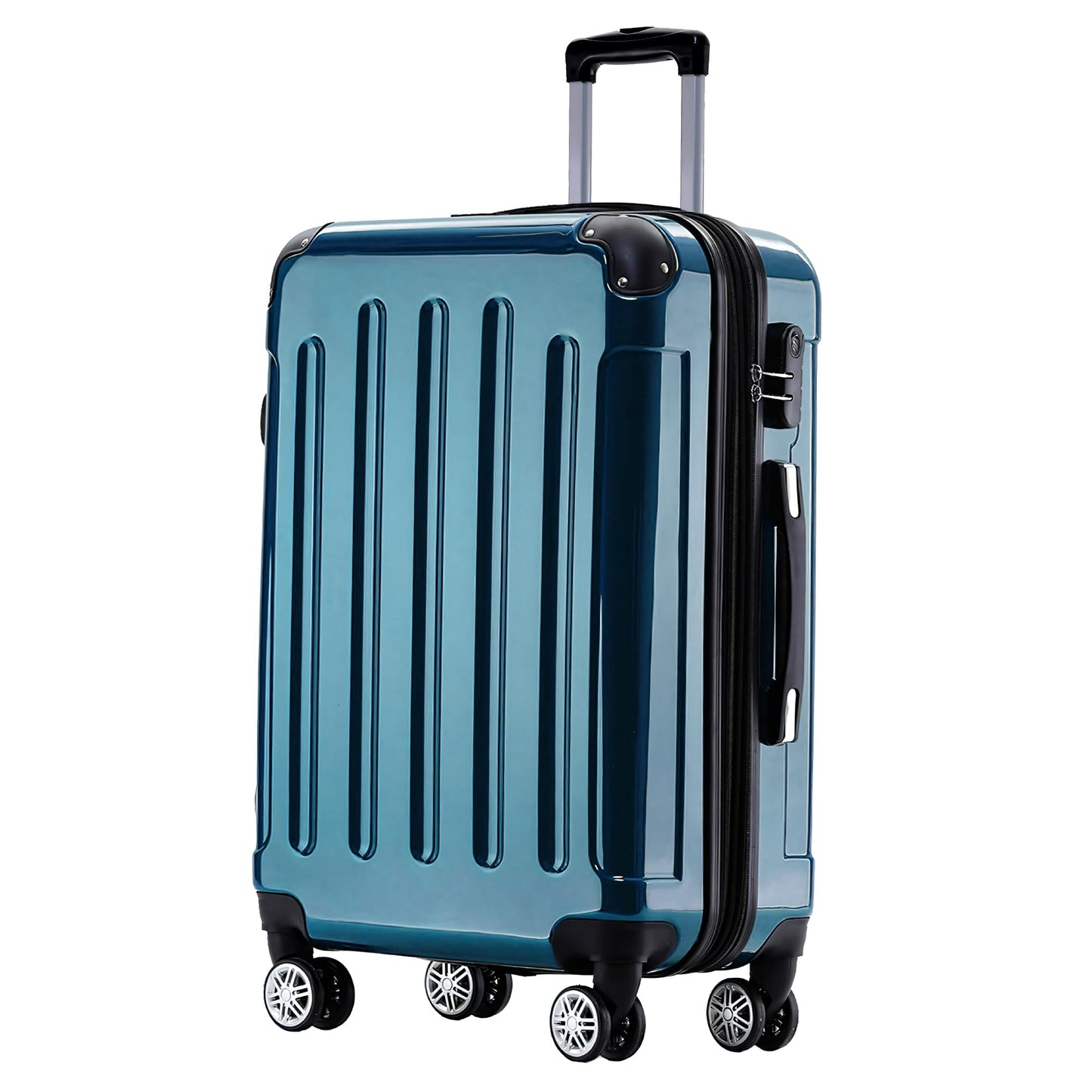 Hartschalen Trolley Rollkoffer mit 4 Rollen (70L), Pale Green L